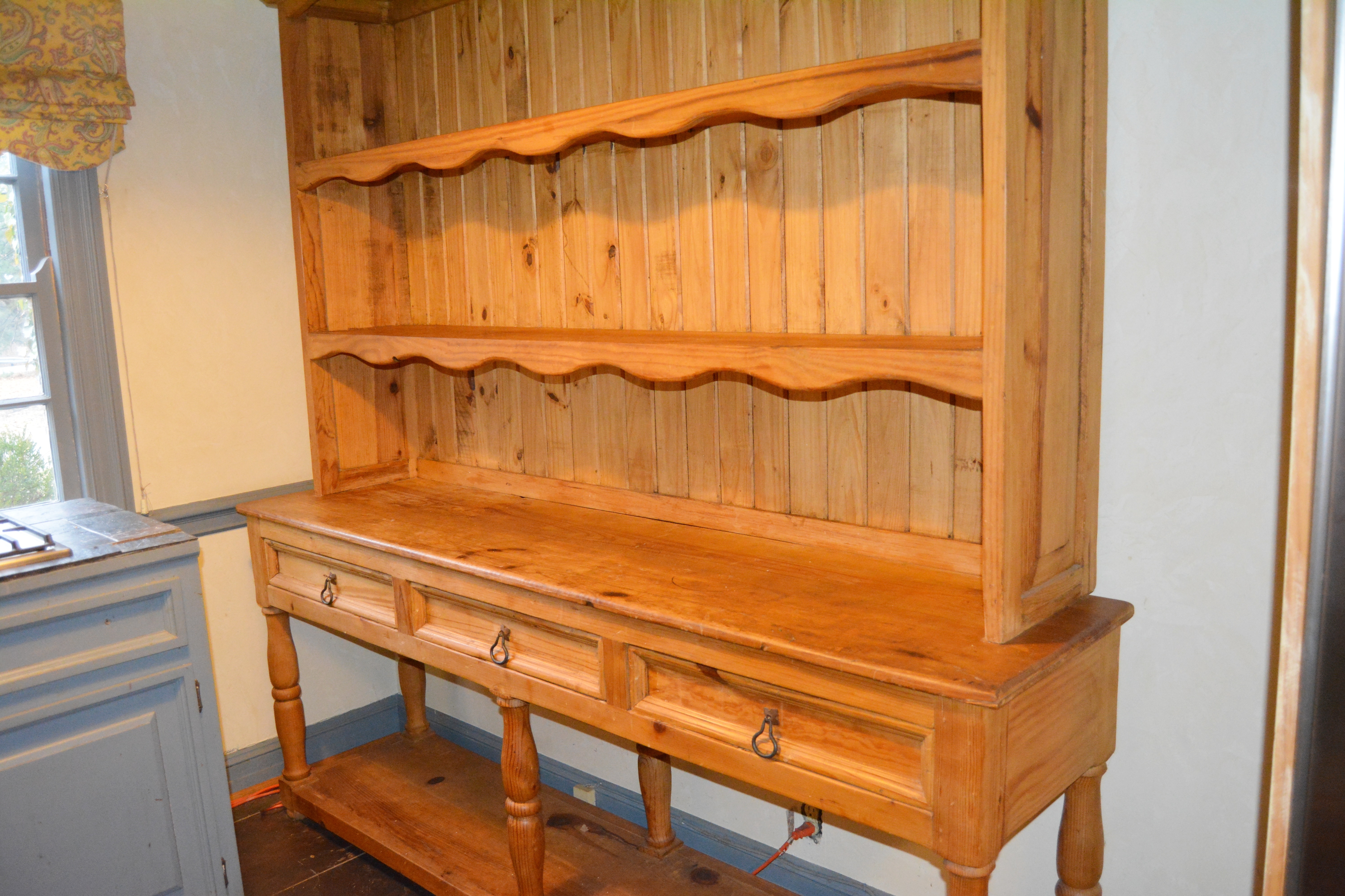 French Country Style Pine Hutch and Sideboard, 20th Century EBTH
