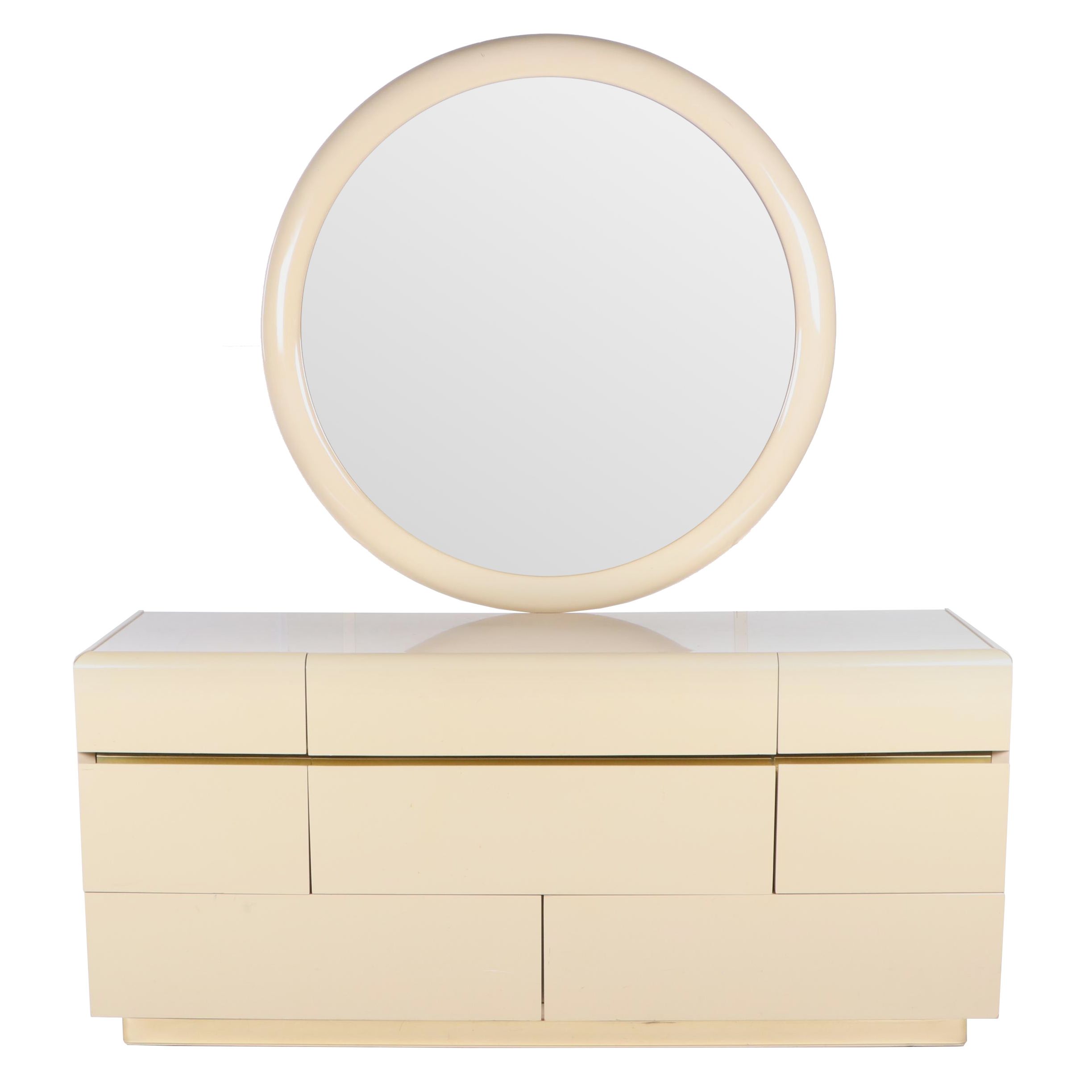 Vintage Lane Lacquer And Brass Dresser Ebth