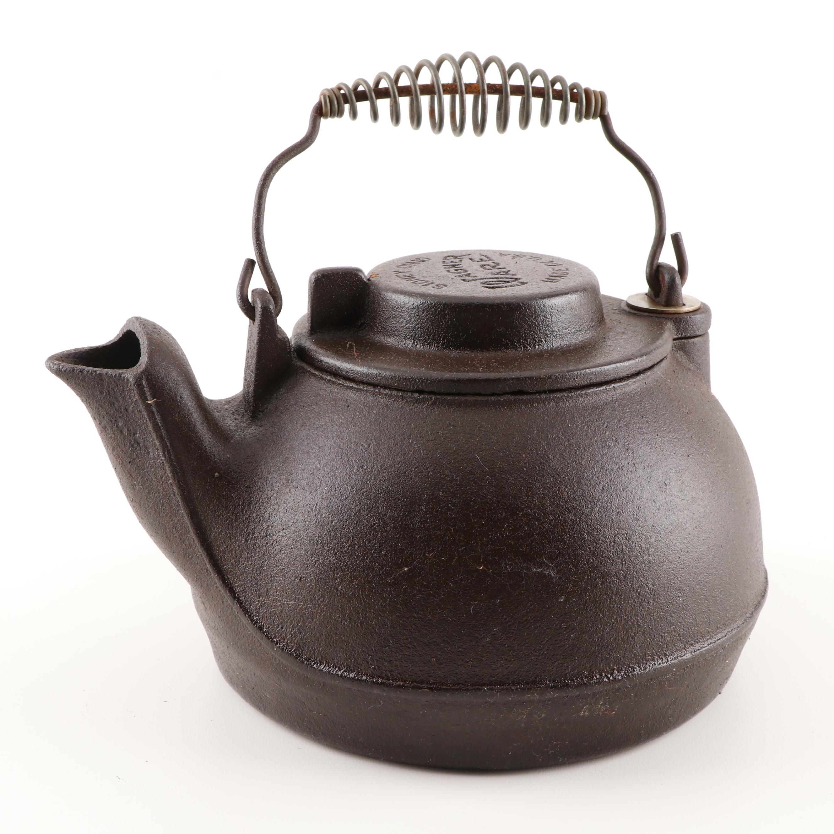 Wagner Ware Cast Iron Tea Kettle EBTH