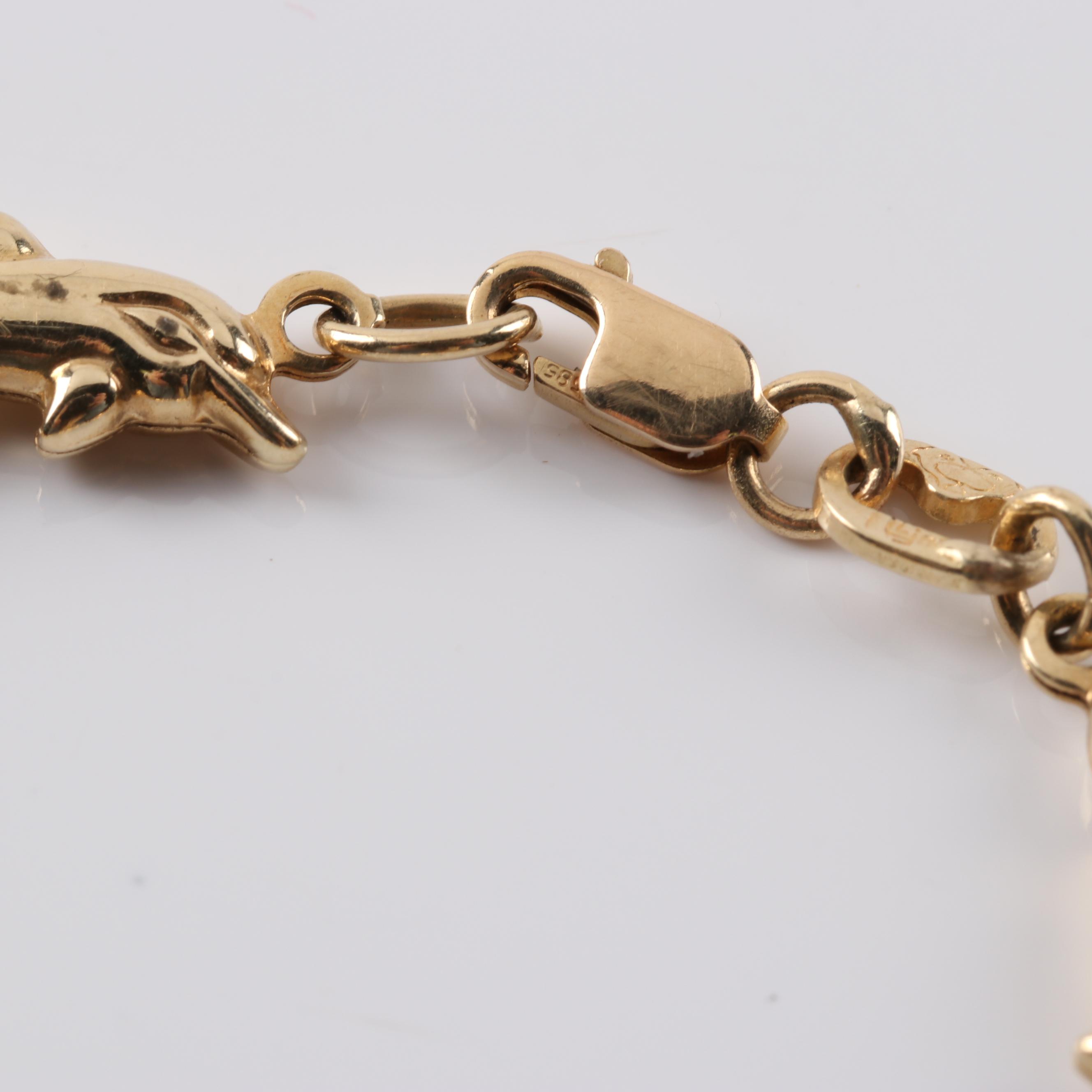 14K Yellow Gold Dolphin Link Bracelet EBTH