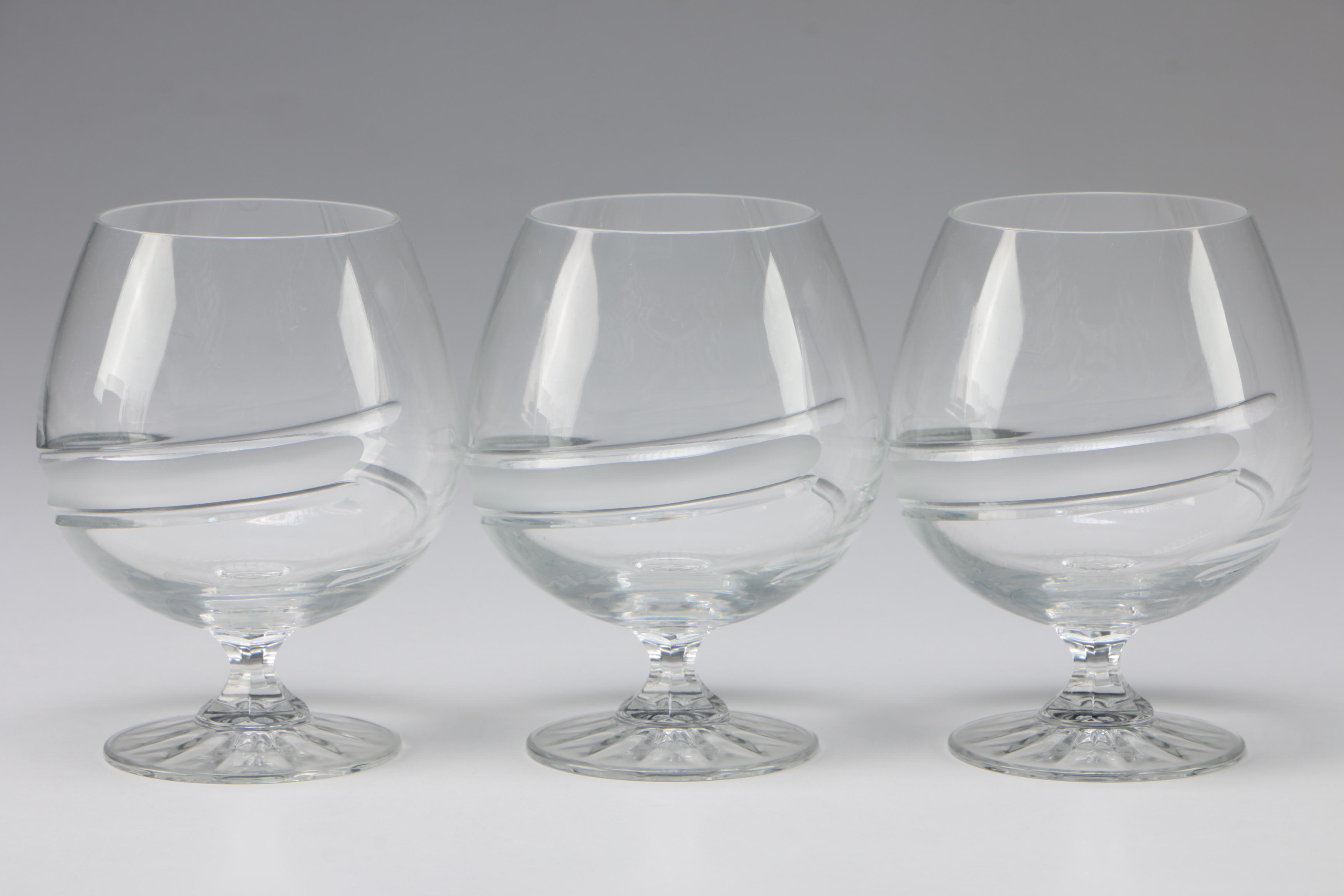 Galway "Spindrift" Crystal Snifter and Highball Glasses EBTH