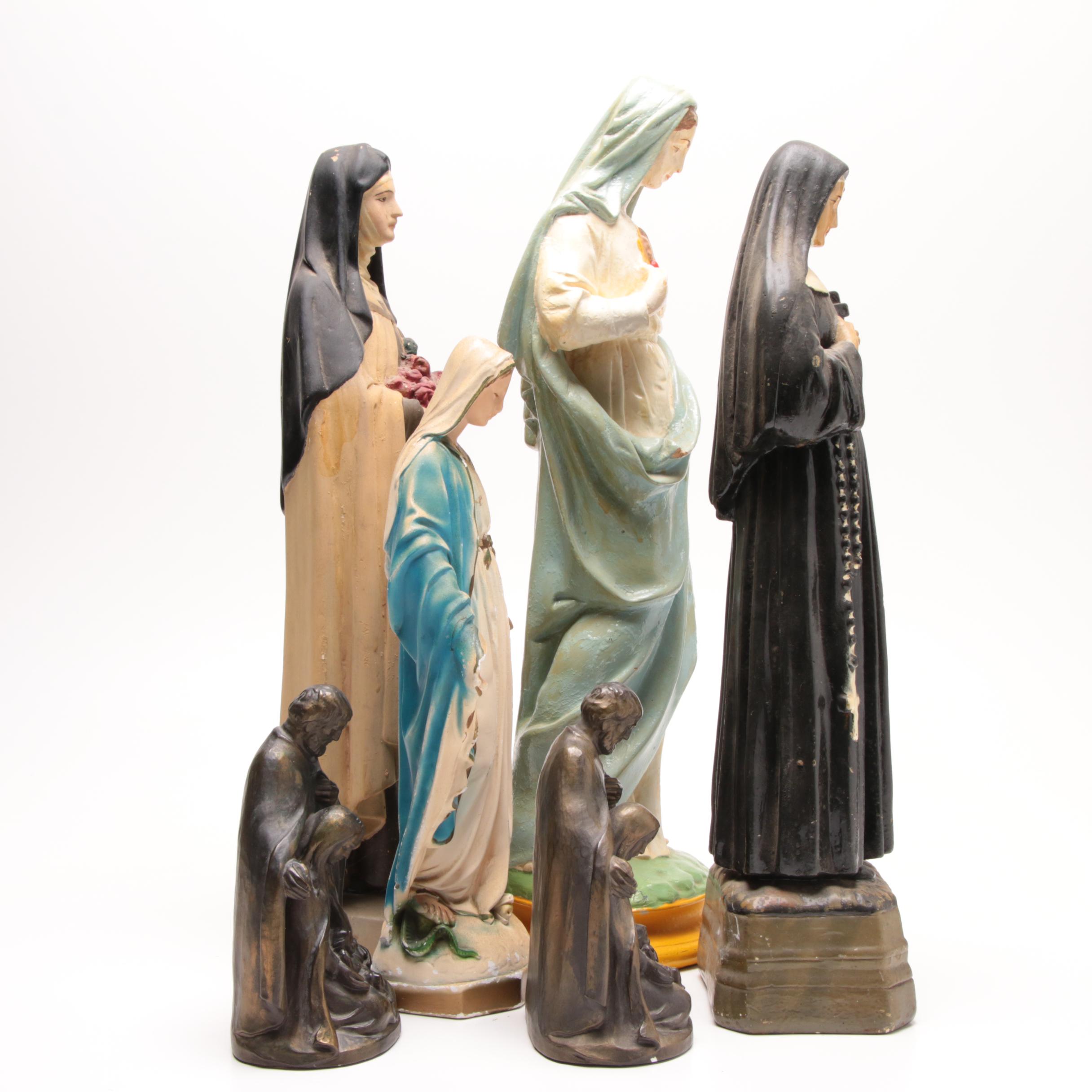 Catholic Figurines with Bookends EBTH