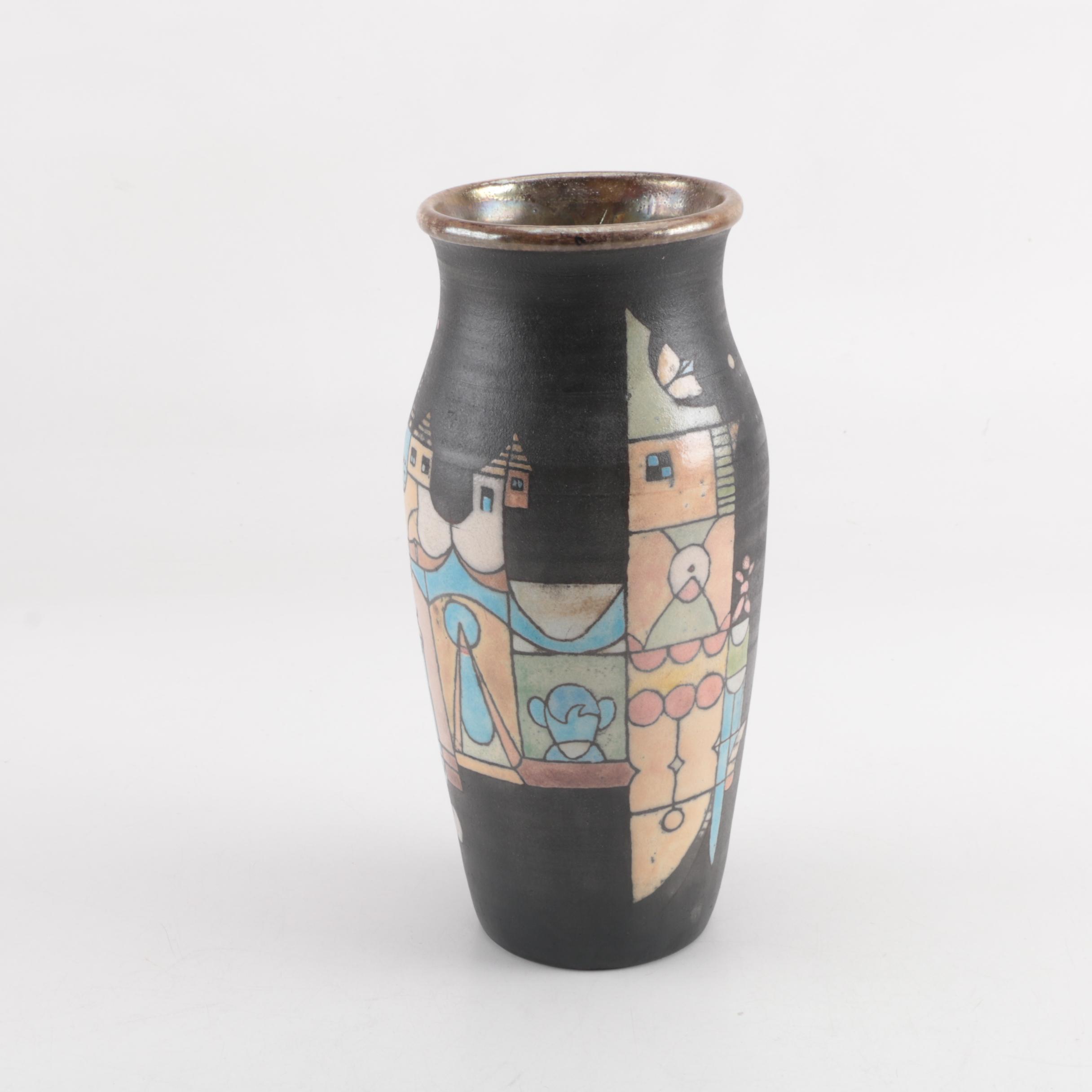 Roycroft Hand Painted Stoneware Vase Early To Mid 20th Century Ebth