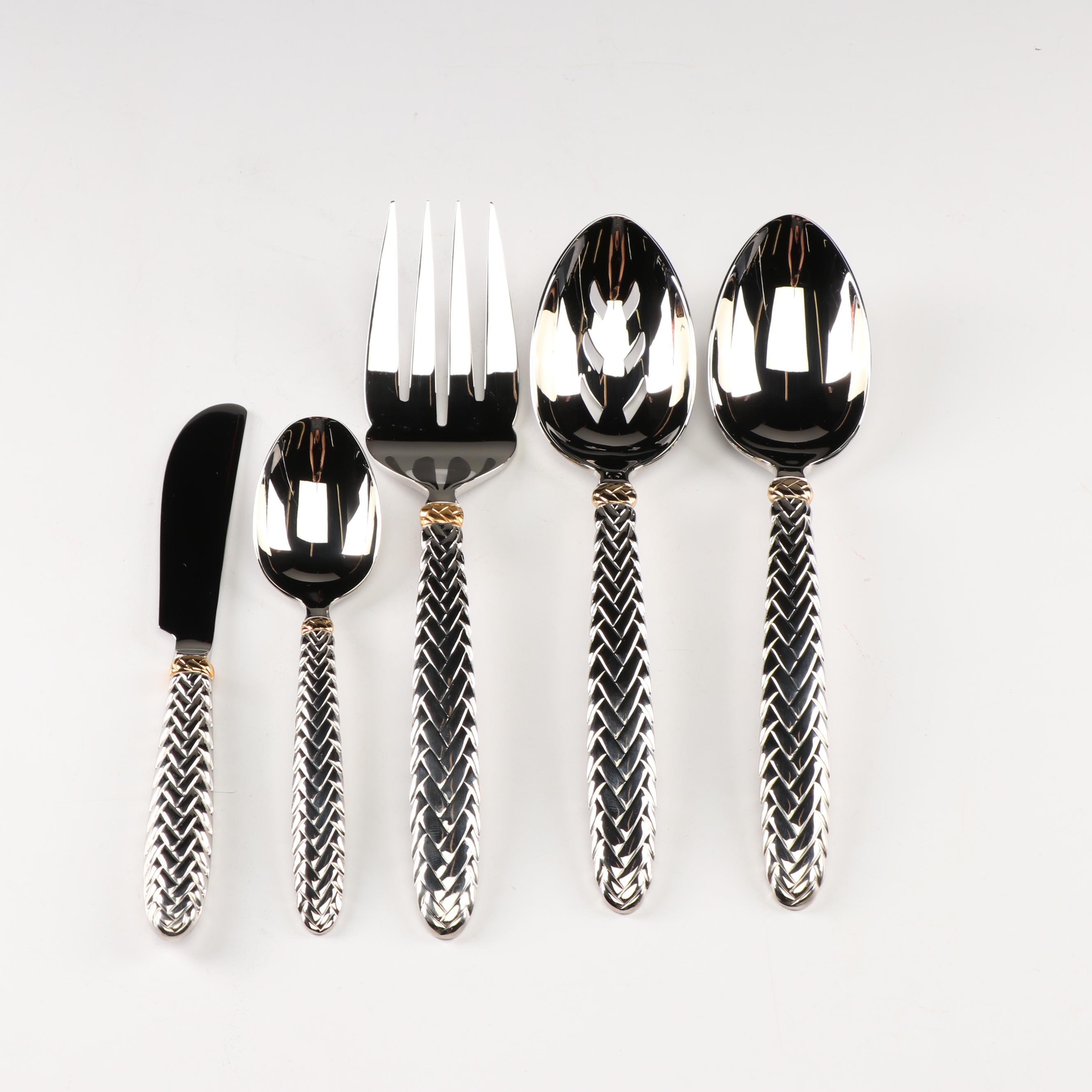 Ralph Lauren Golden Equestrian Braid Flatware Set EBTH