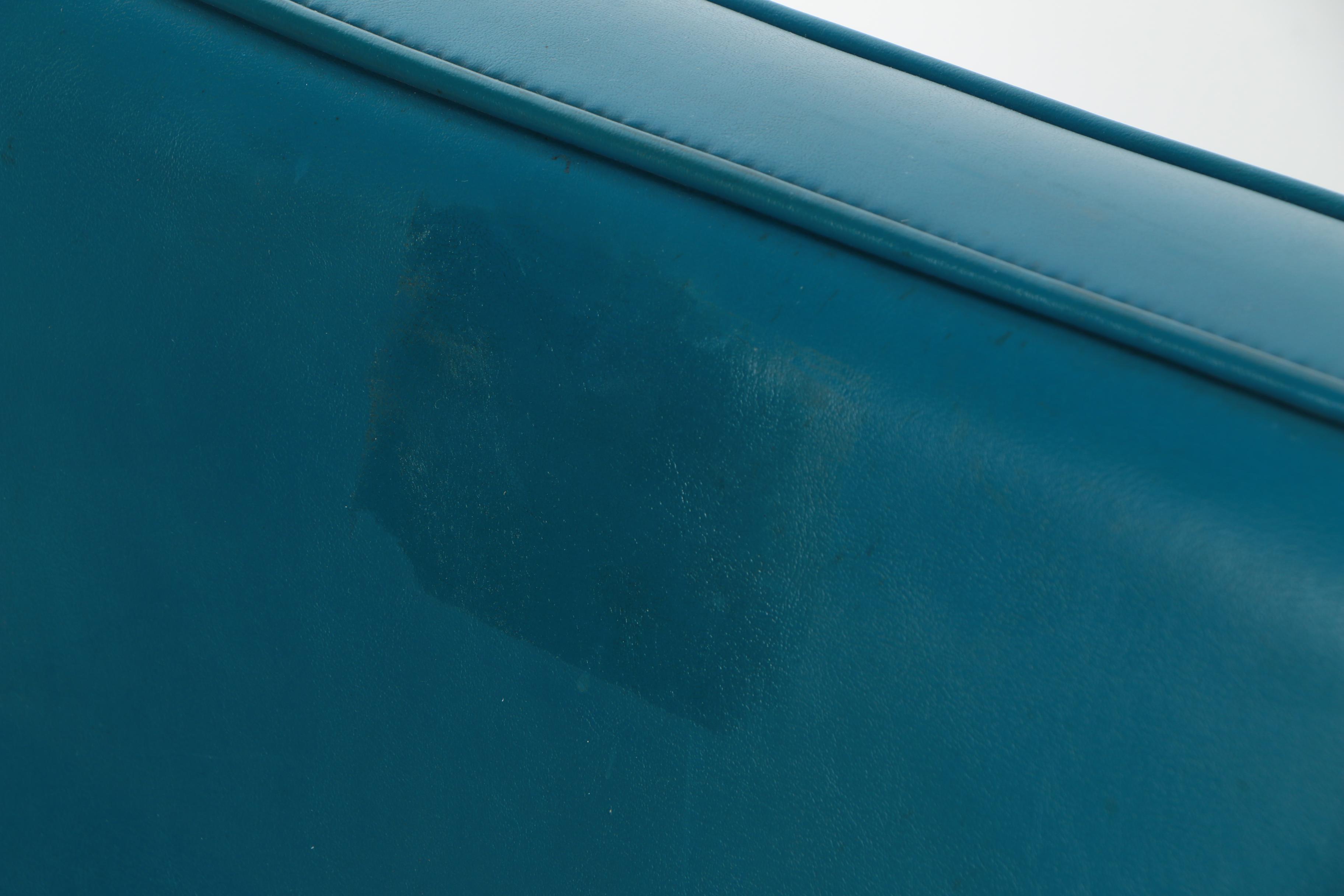 Jack Cartwright Inc., Three Aluminum and Blue Vinyl Lounge Chairs