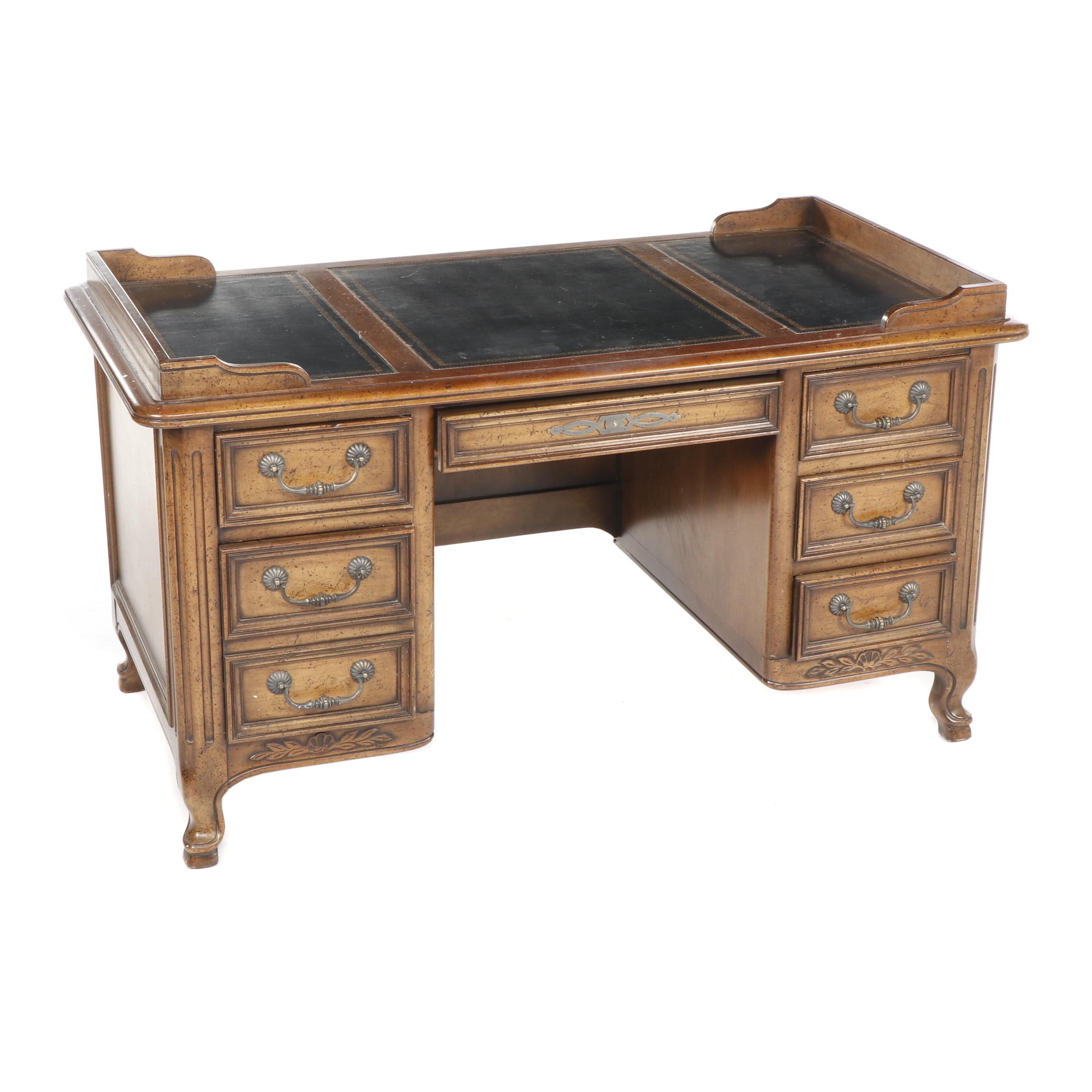 Contemporary Leather Top Kneehole Desk by SlighLowry EBTH