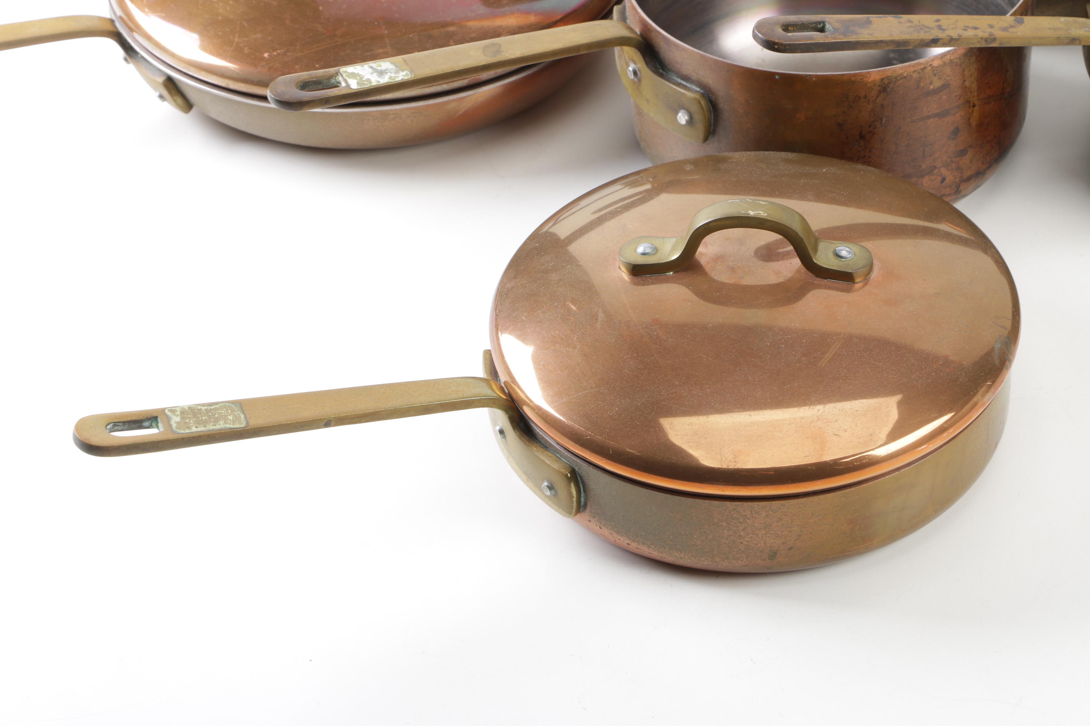 Irish Castle Copper Cookware 89 and 90 Sauce Pots and Skillets EBTH