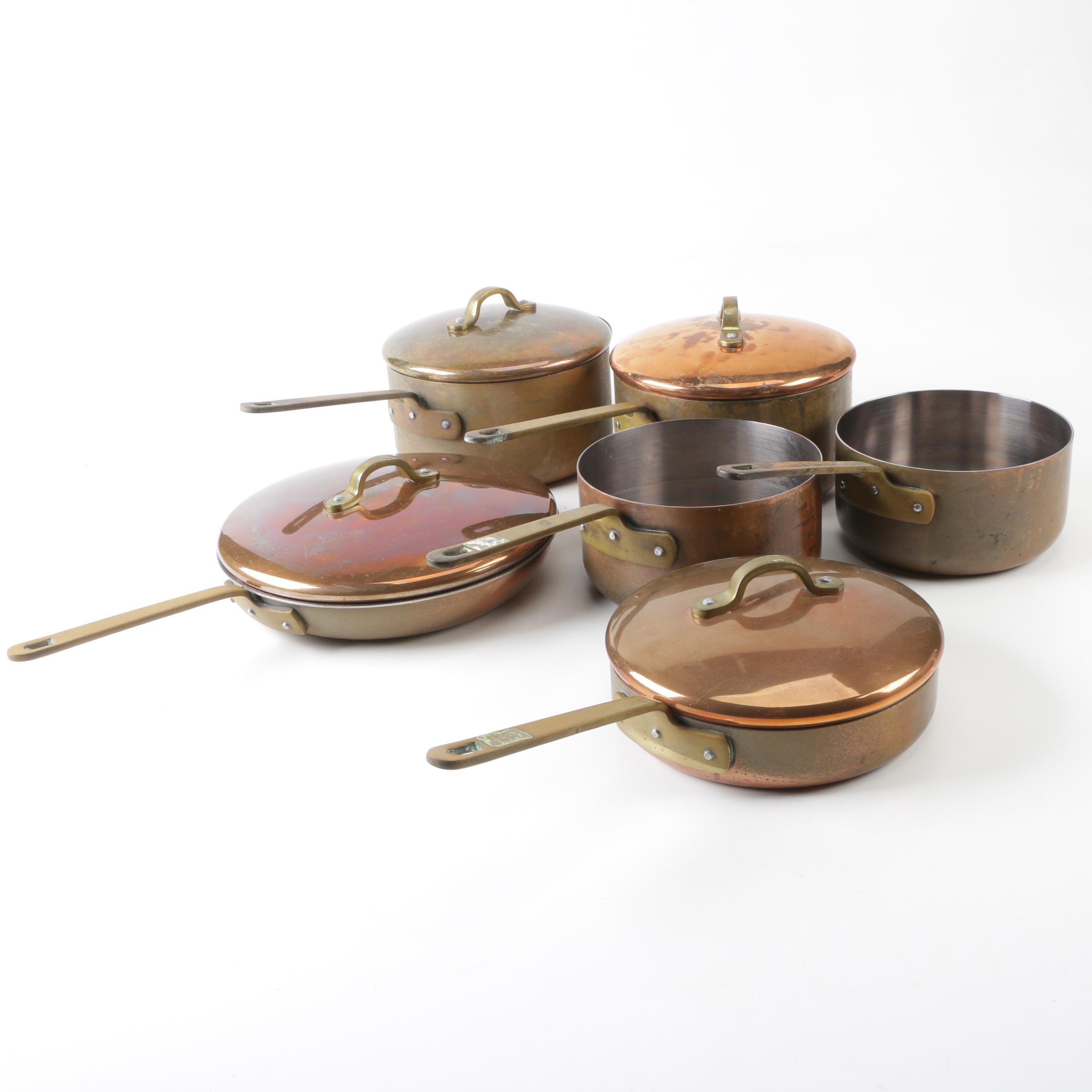 Irish Castle Copper Cookware 89 and 90 Sauce Pots and Skillets EBTH