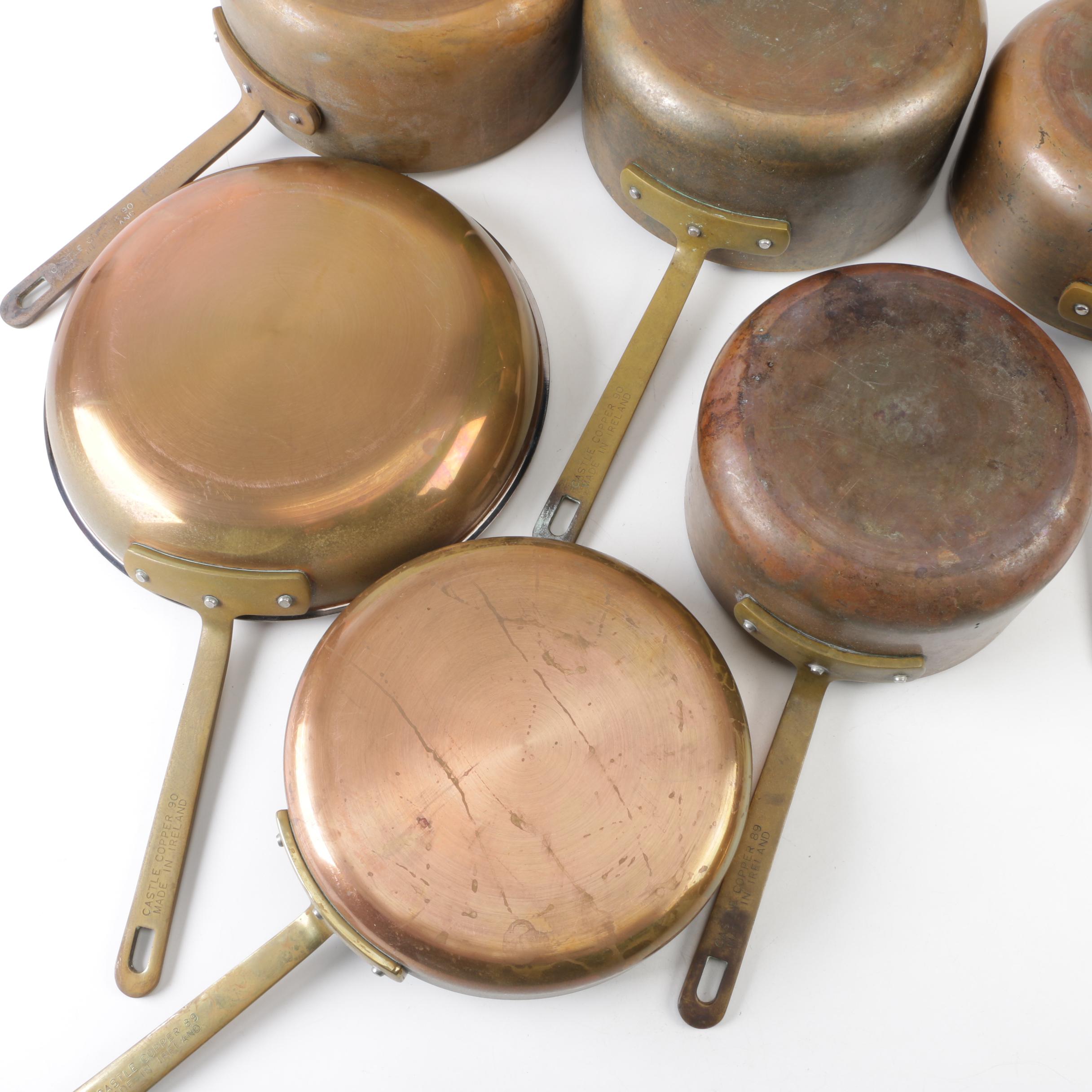 Irish Castle Copper Cookware 89 and 90 Sauce Pots and Skillets EBTH