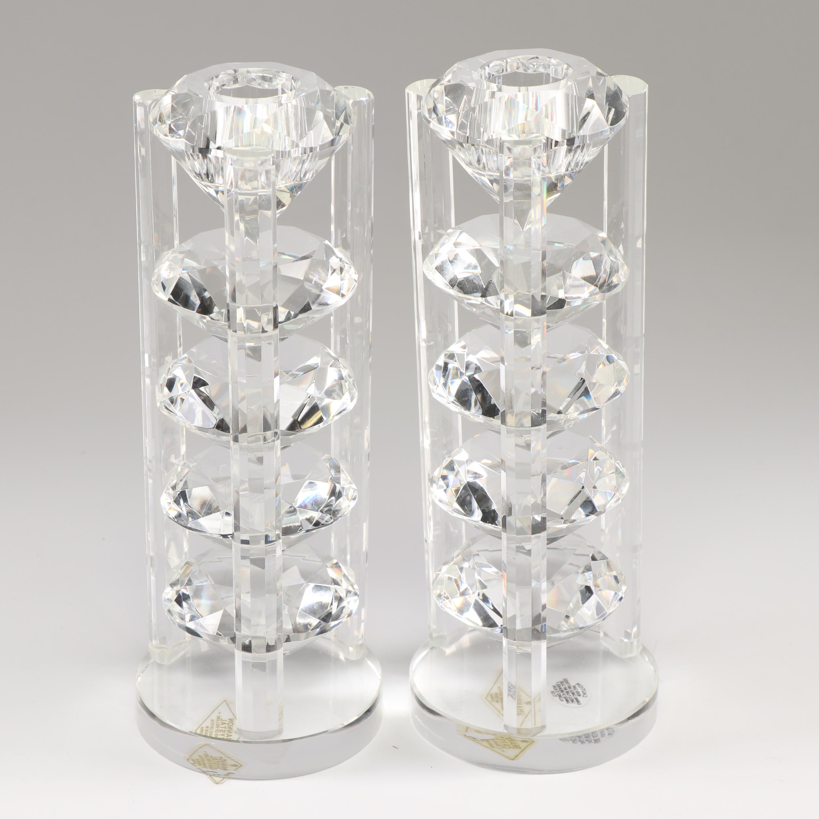 Shannon Crystal Stacked Candle Holders EBTH