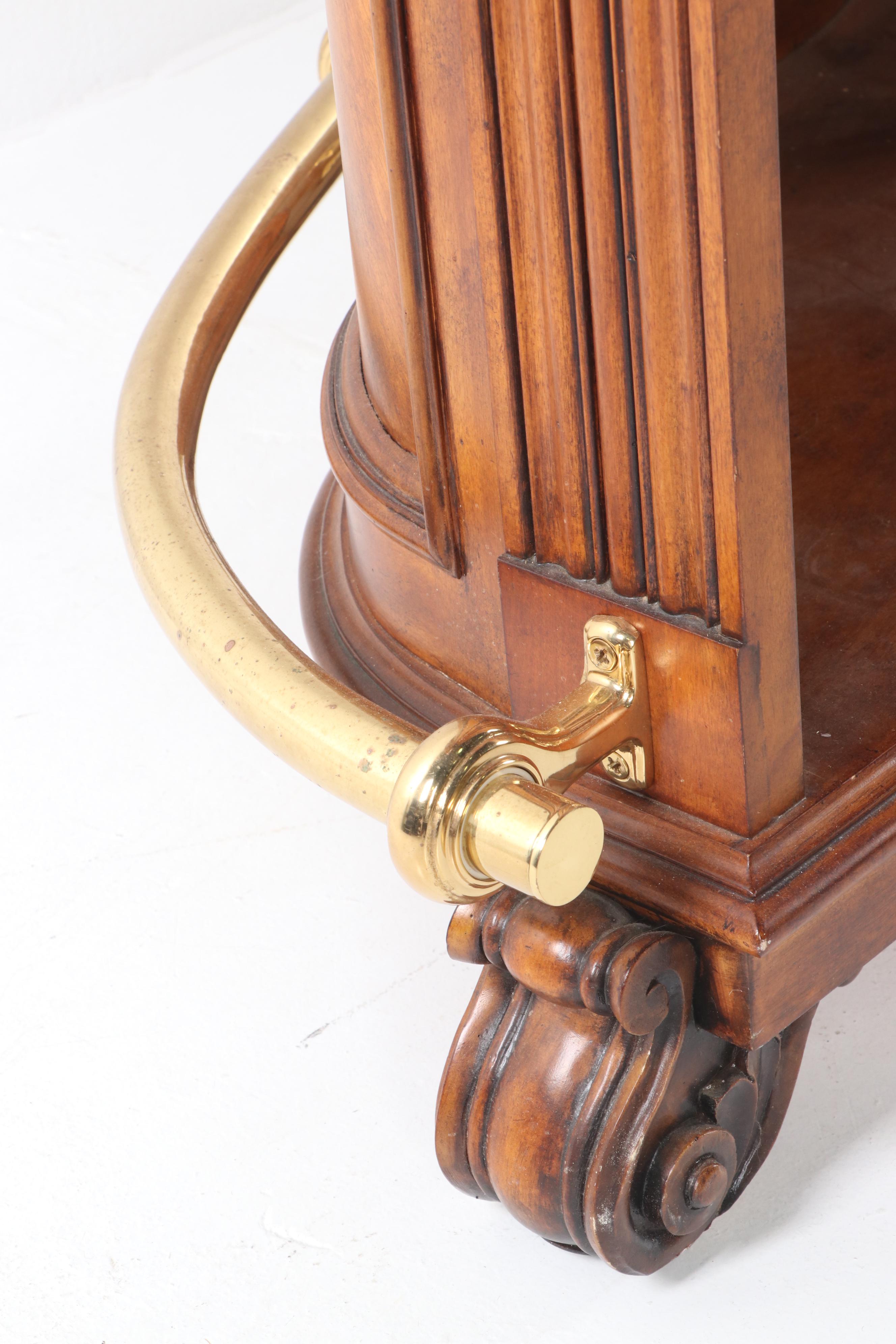 Contemporary Advardian Wooden Marble Top Dry Bar EBTH