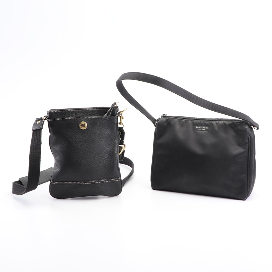 Coach Black Pebbled Leather Crossbody and Kate Spade New York Nylon Handbag | EBTH