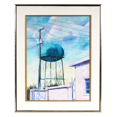 P.J. Guthrie Acrylic Urban Landscape Painting, 1999 P.J. Guthrie Acrylic Urban Landscape Painting, 1999