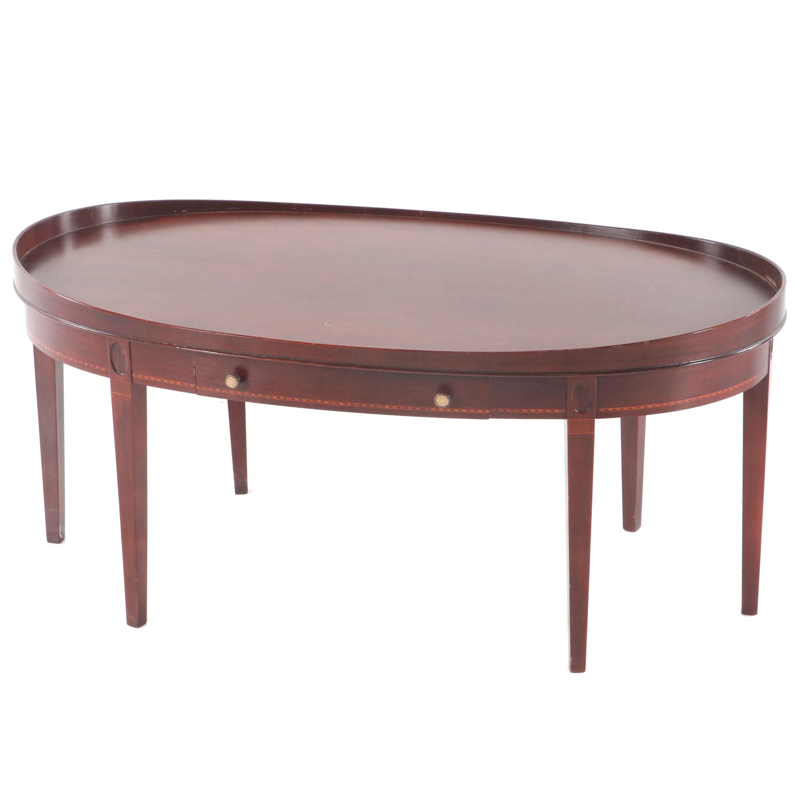 Mahogany Federal Inlay Coffee Table by Mersman | EBTH