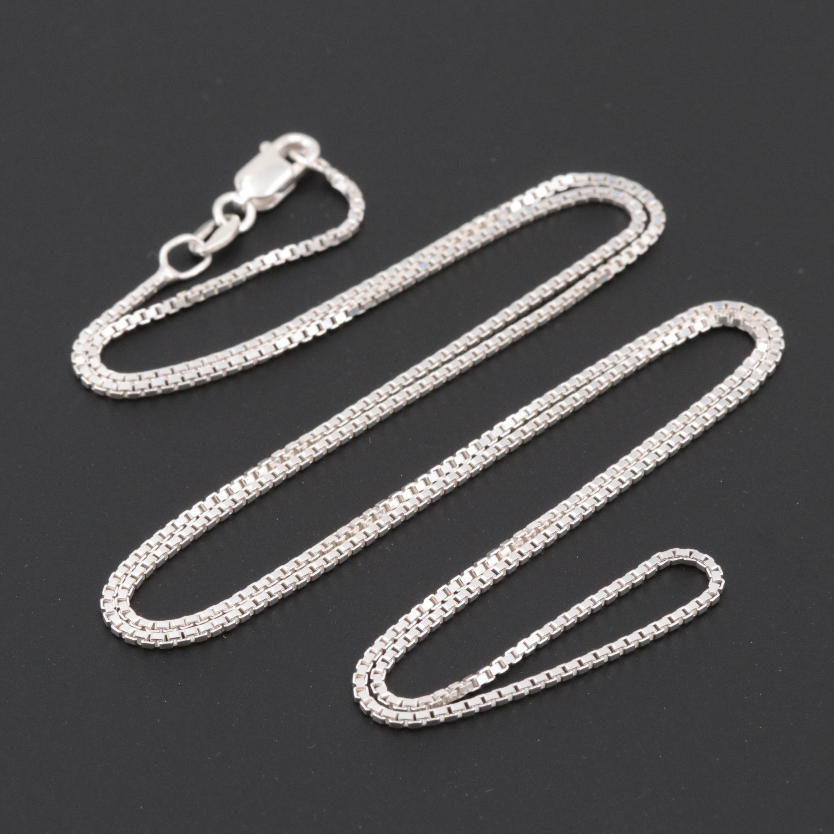 Sterling Silver Box Chain Necklace EBTH