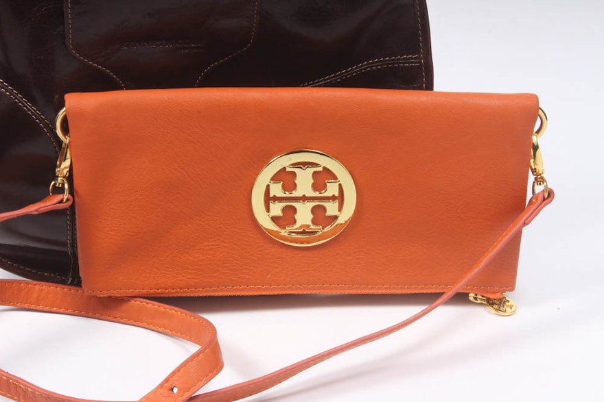 Tory Burch Orange Leather Crossbody Purse and Kenneth Cole Leather Hobo Bag | EBTH