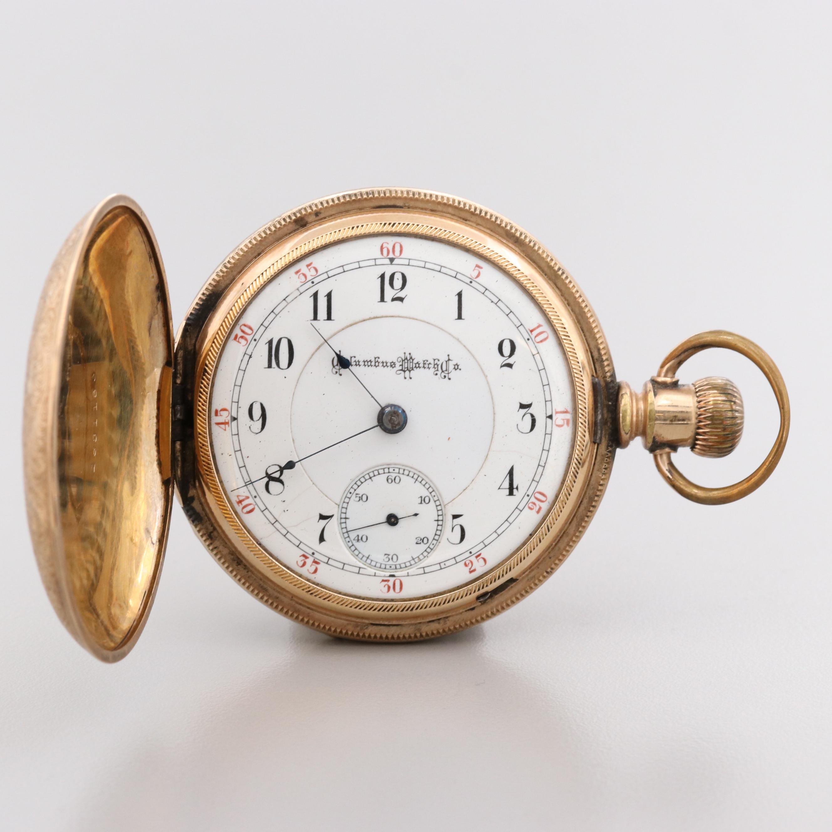 Antique Columbus Watch Co. Gold Filled Hunter Case Pocket Watch EBTH