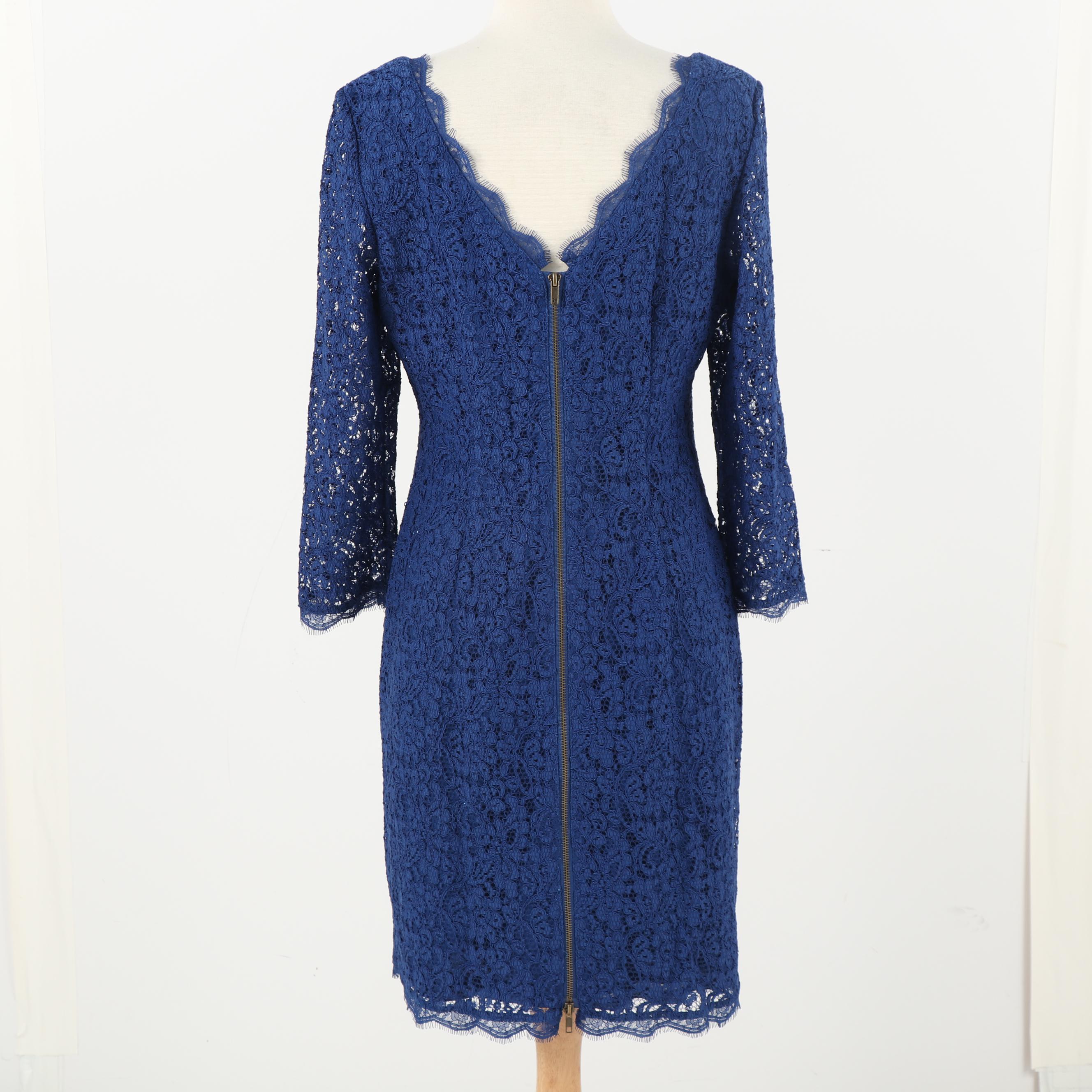 Robe Cocktail En Dentelle Bleu Royal - Taille L - Style Bodycon - NWOT (neuve Sans étiquette)