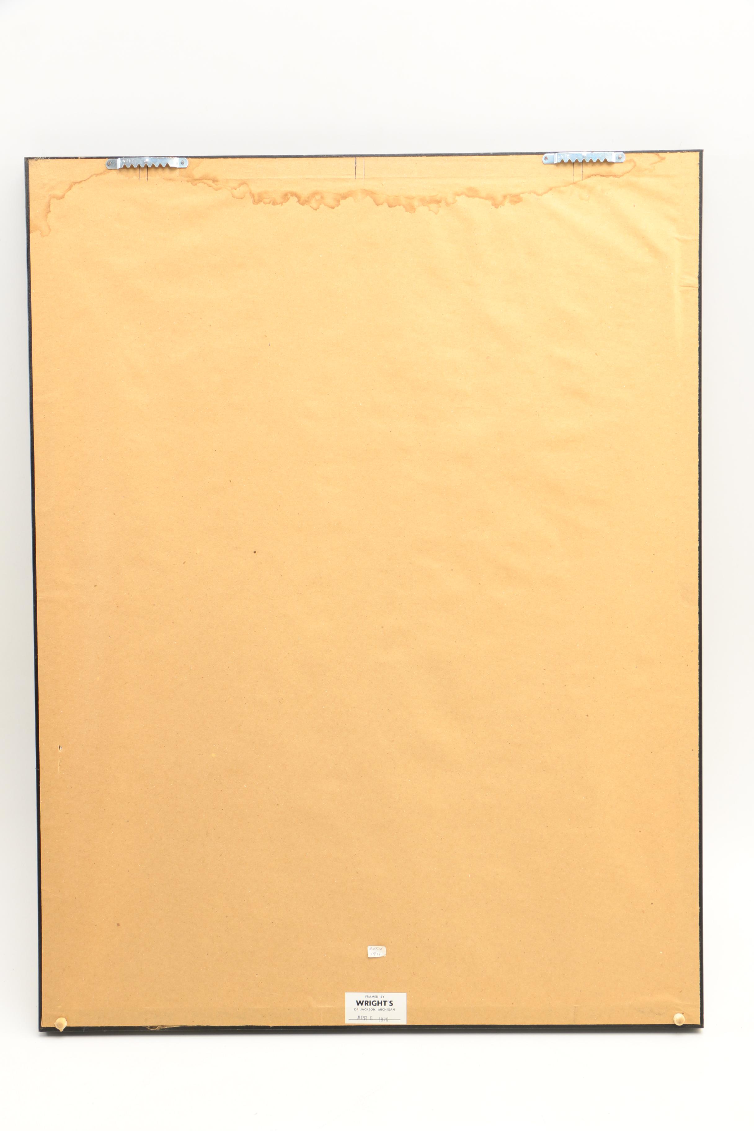 Framed Map of Leoni Township, Michigan, 1900s EBTH