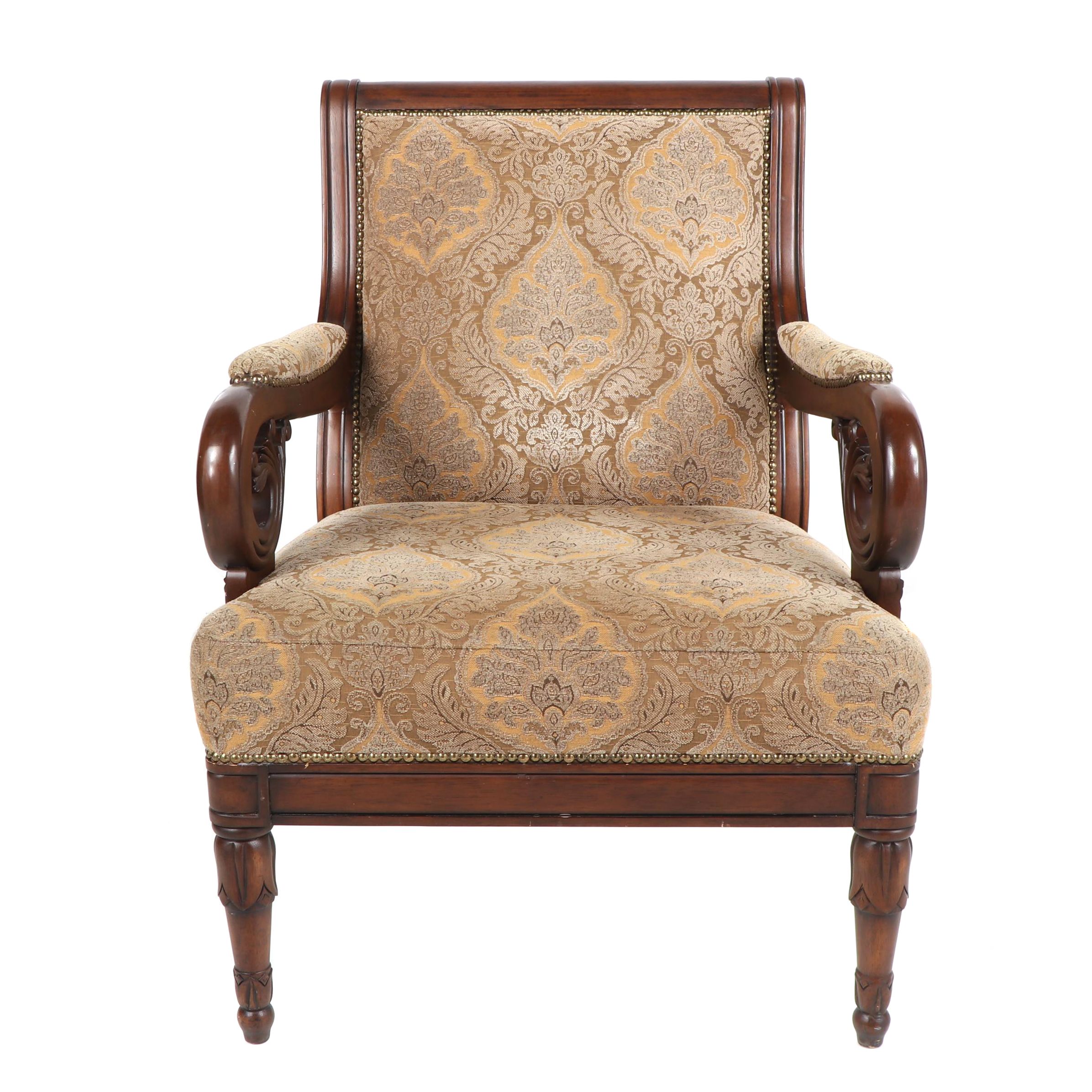 Contemporary Upholstered Armchair with Nailhead Trim EBTH