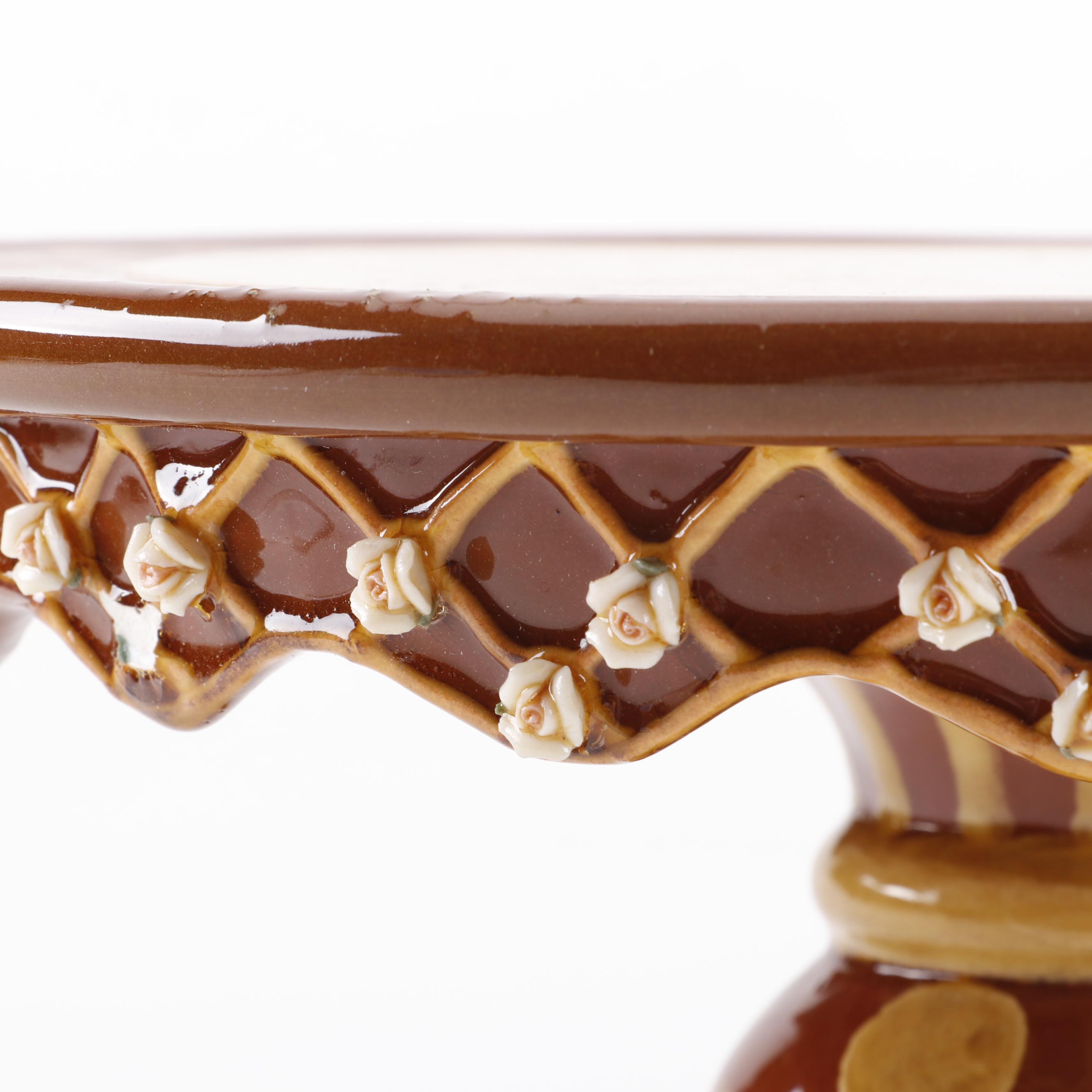 MacKenzieChilds "Wittika Peanuts" Earthenware Cake Stand, 1983 EBTH