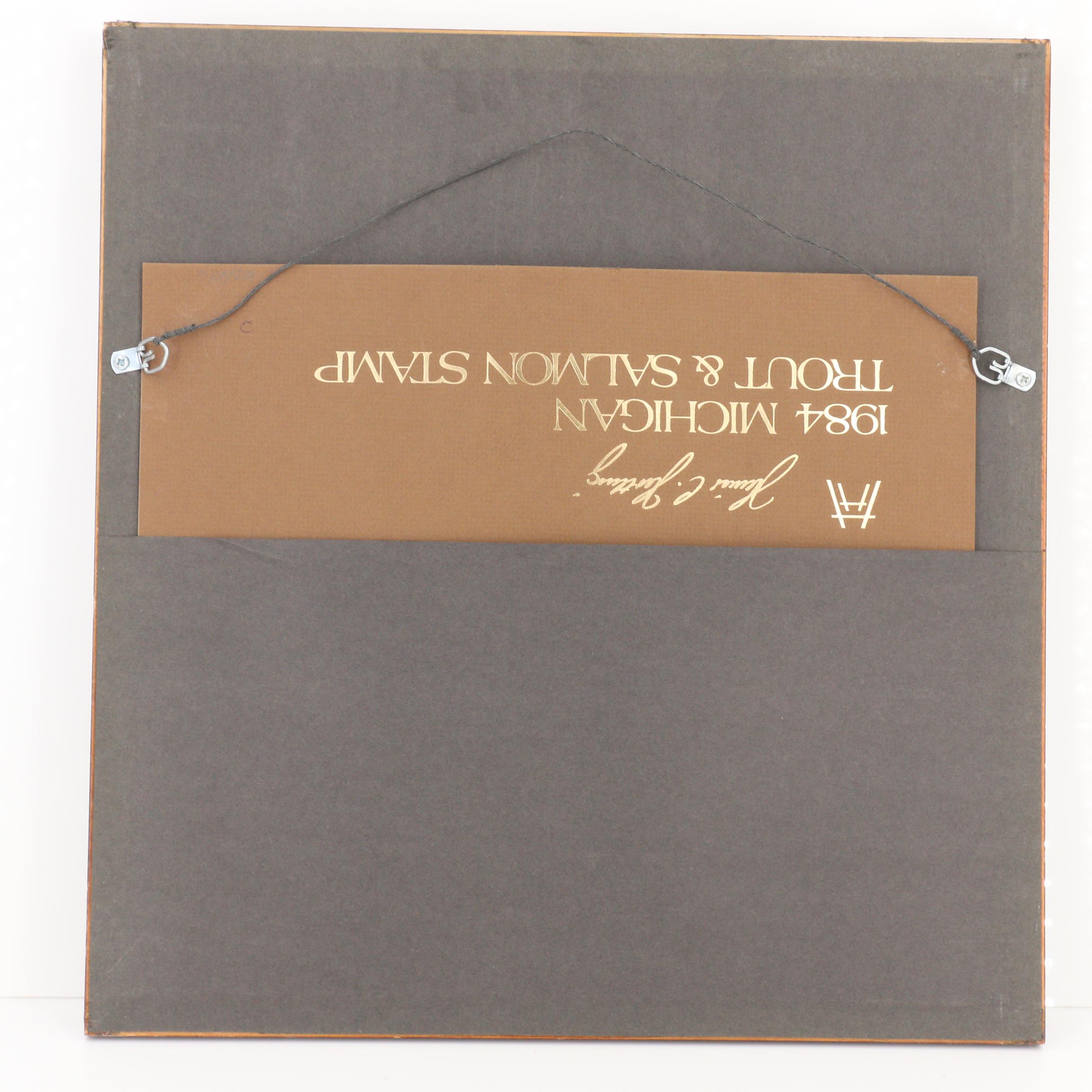 1984 Heiner C. Hertling Michigan Trout and Salmon Stamp Print and Stamp