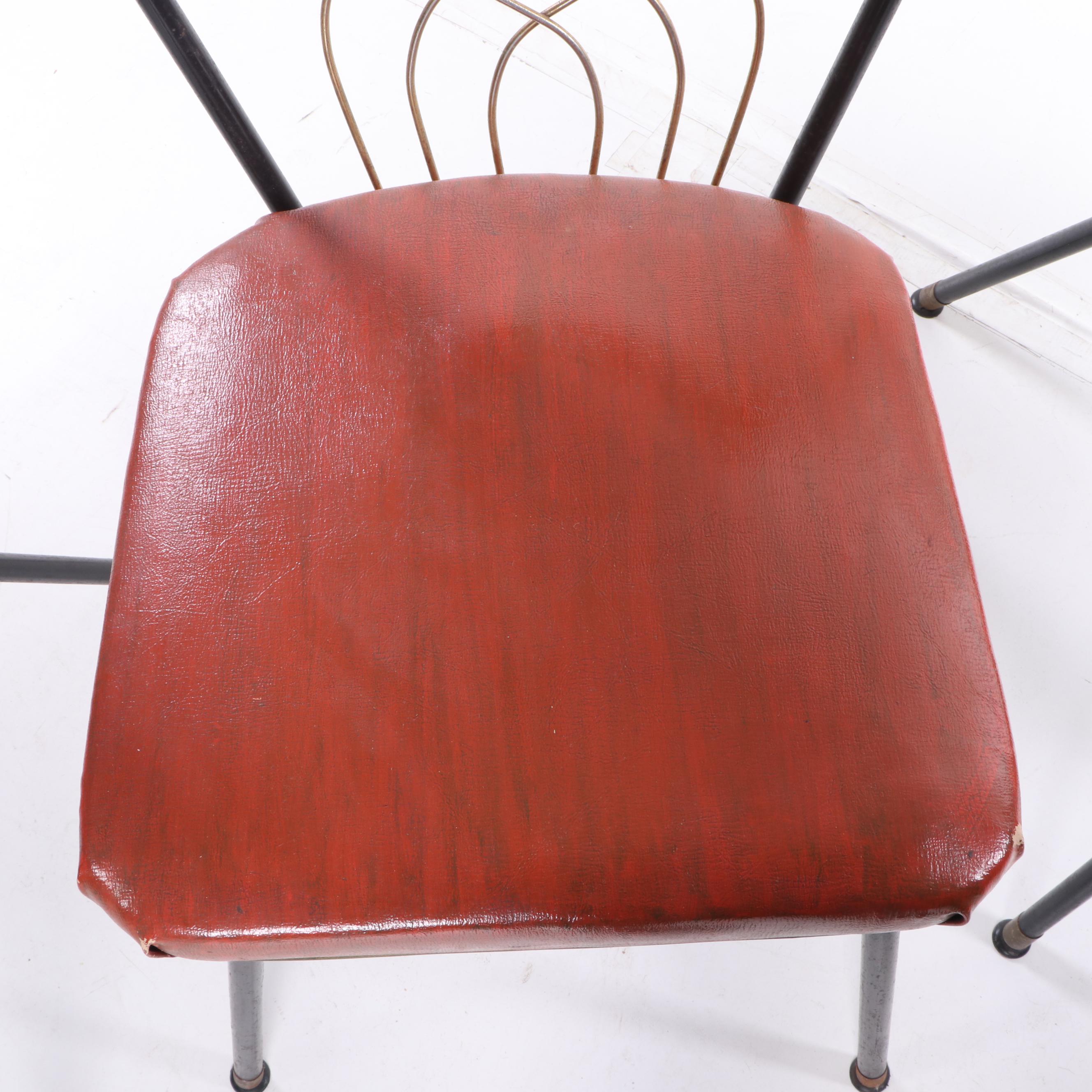 MidCentury Modern Metal and Vinyl Dining Chairs EBTH