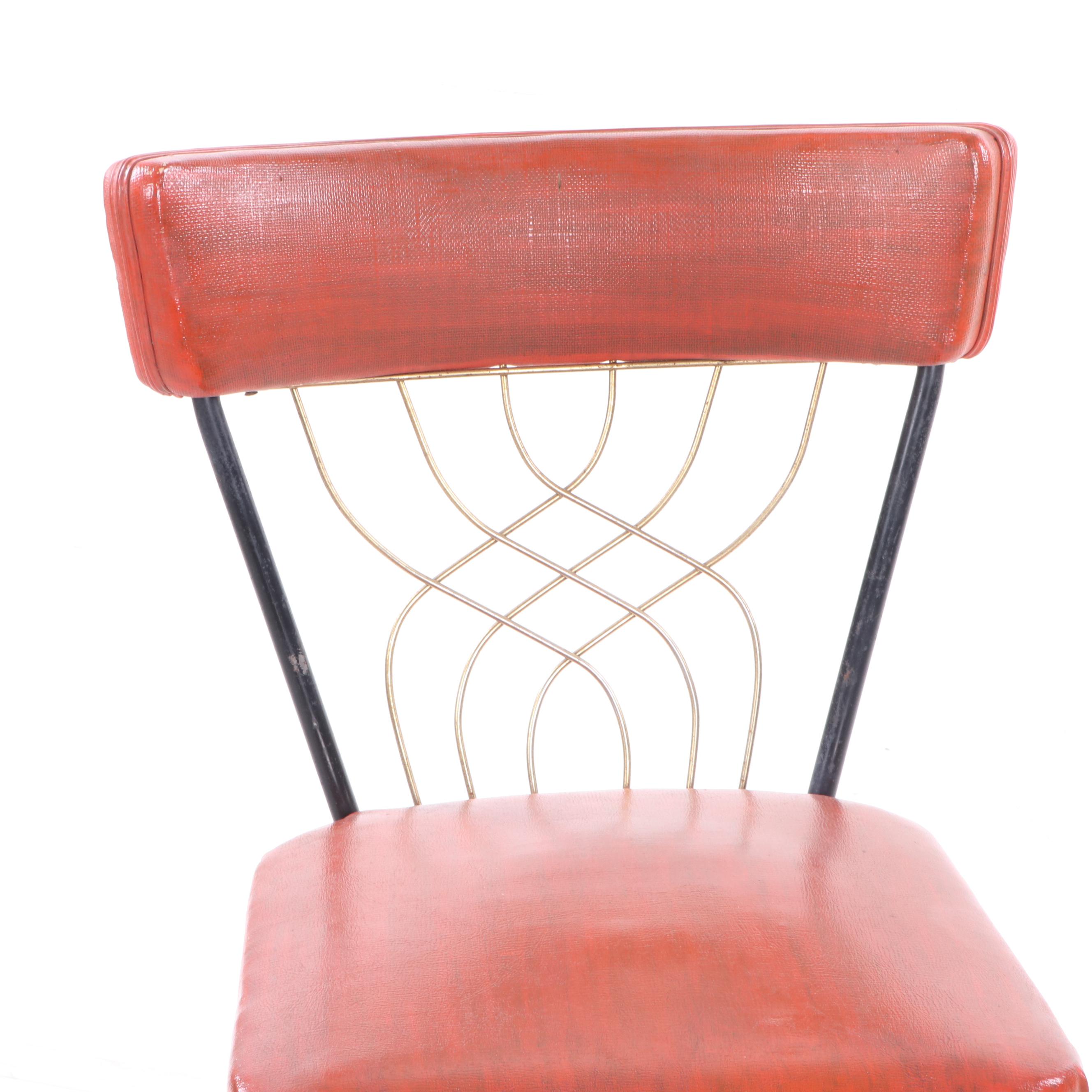 MidCentury Modern Metal and Vinyl Dining Chairs EBTH