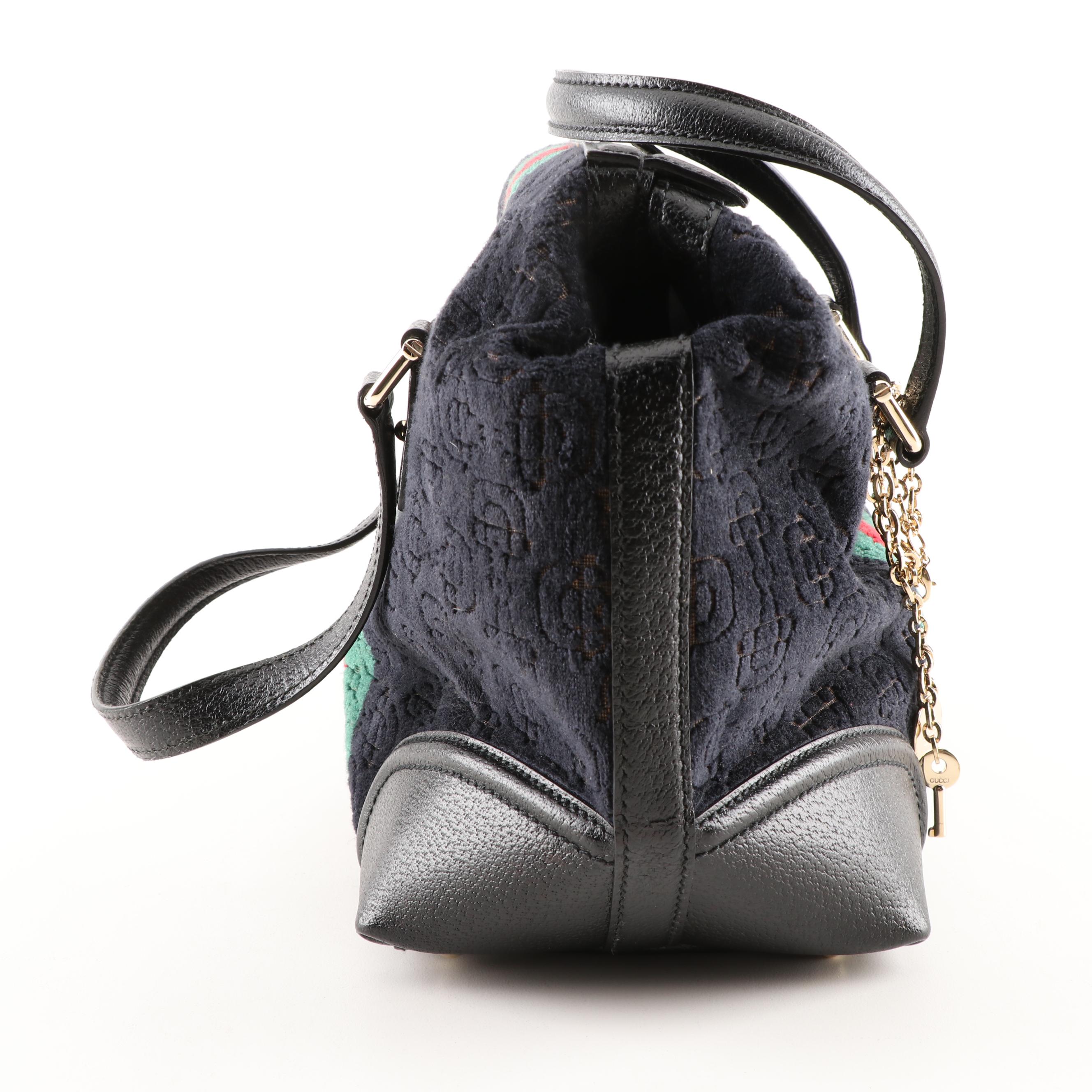 Gucci Embossed Velvet and Leather Handbag | EBTH