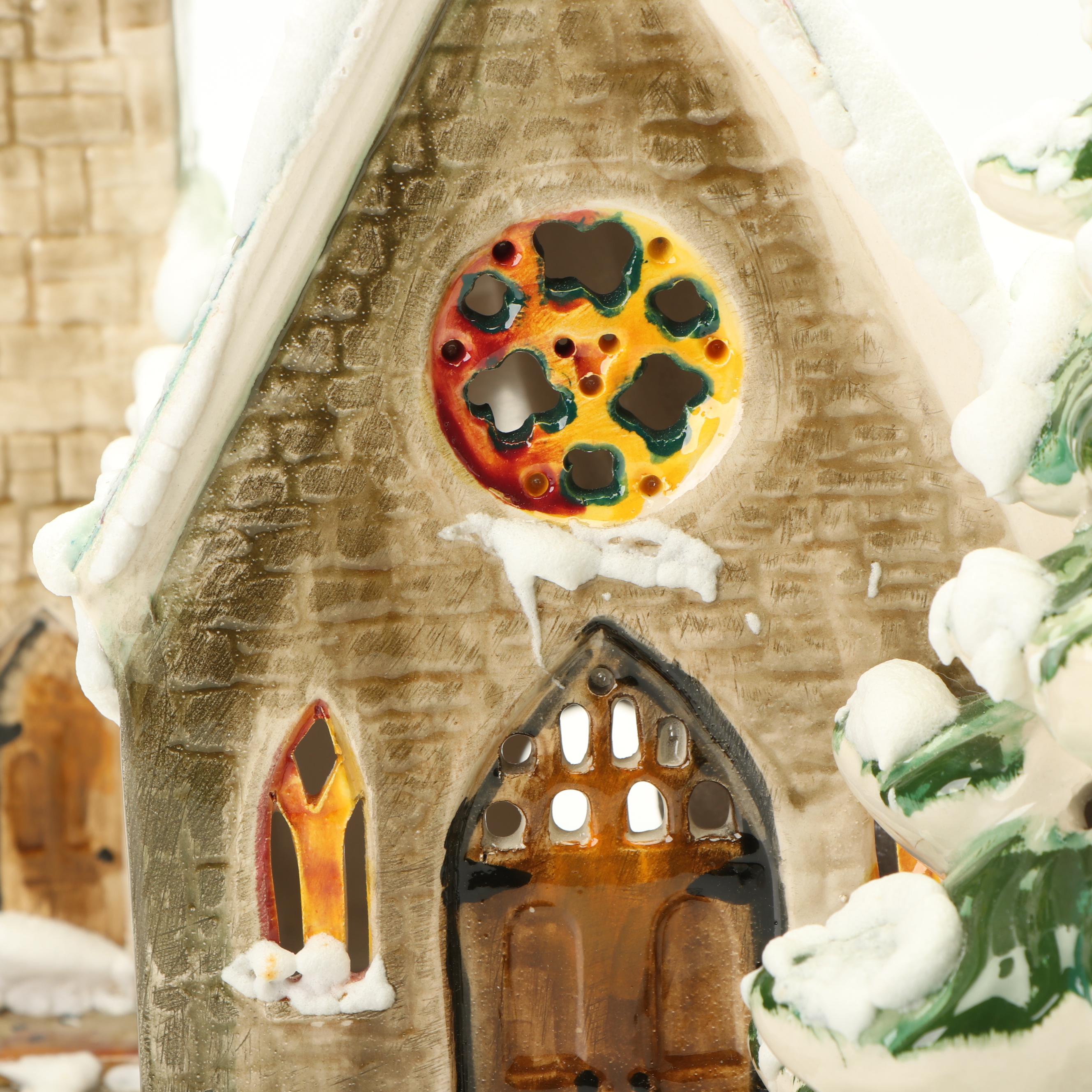 Hobbyist HandPainted Ceramic Lightup Church, 1976 EBTH