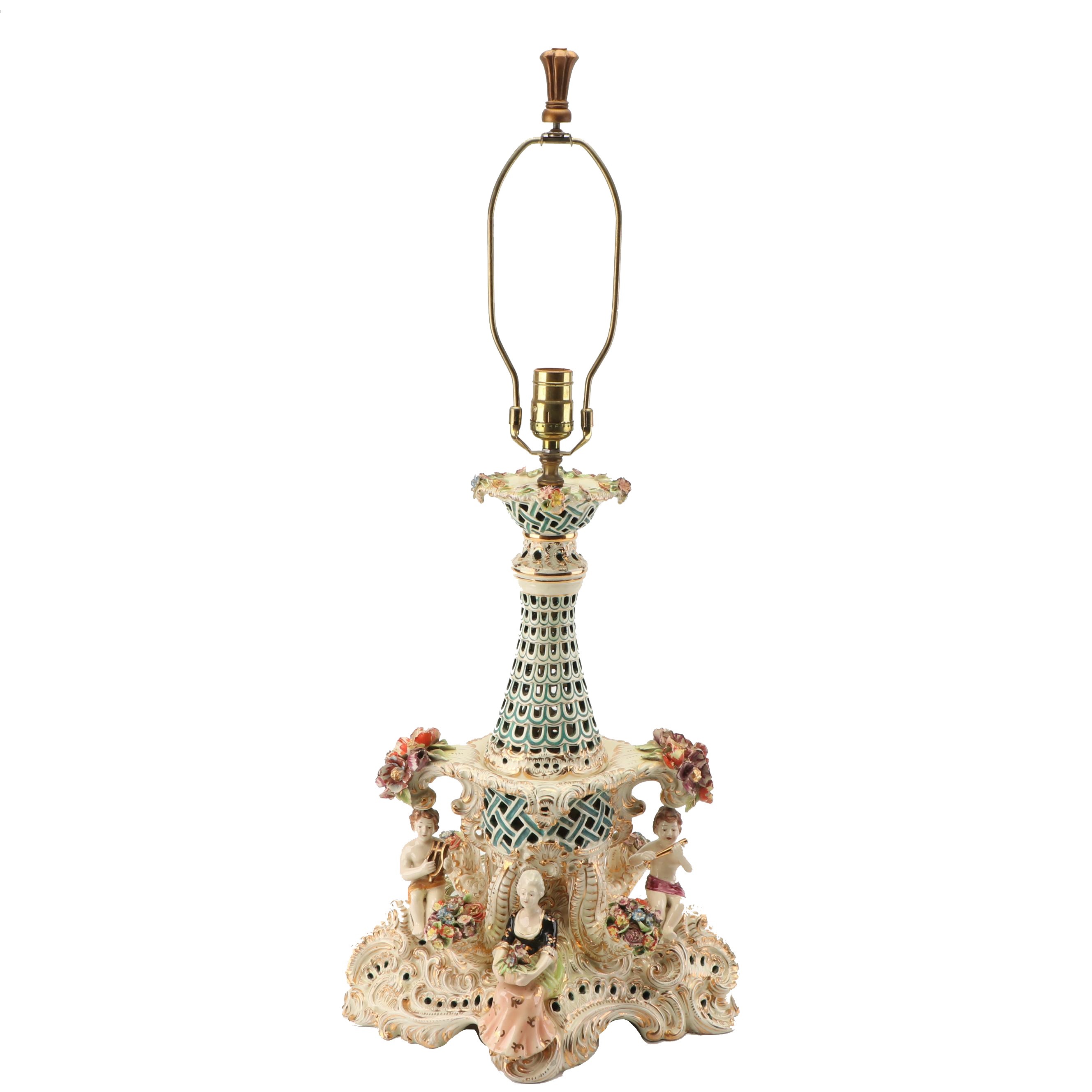 Benrose Capodimonte Italian Porcelain Lamp EBTH