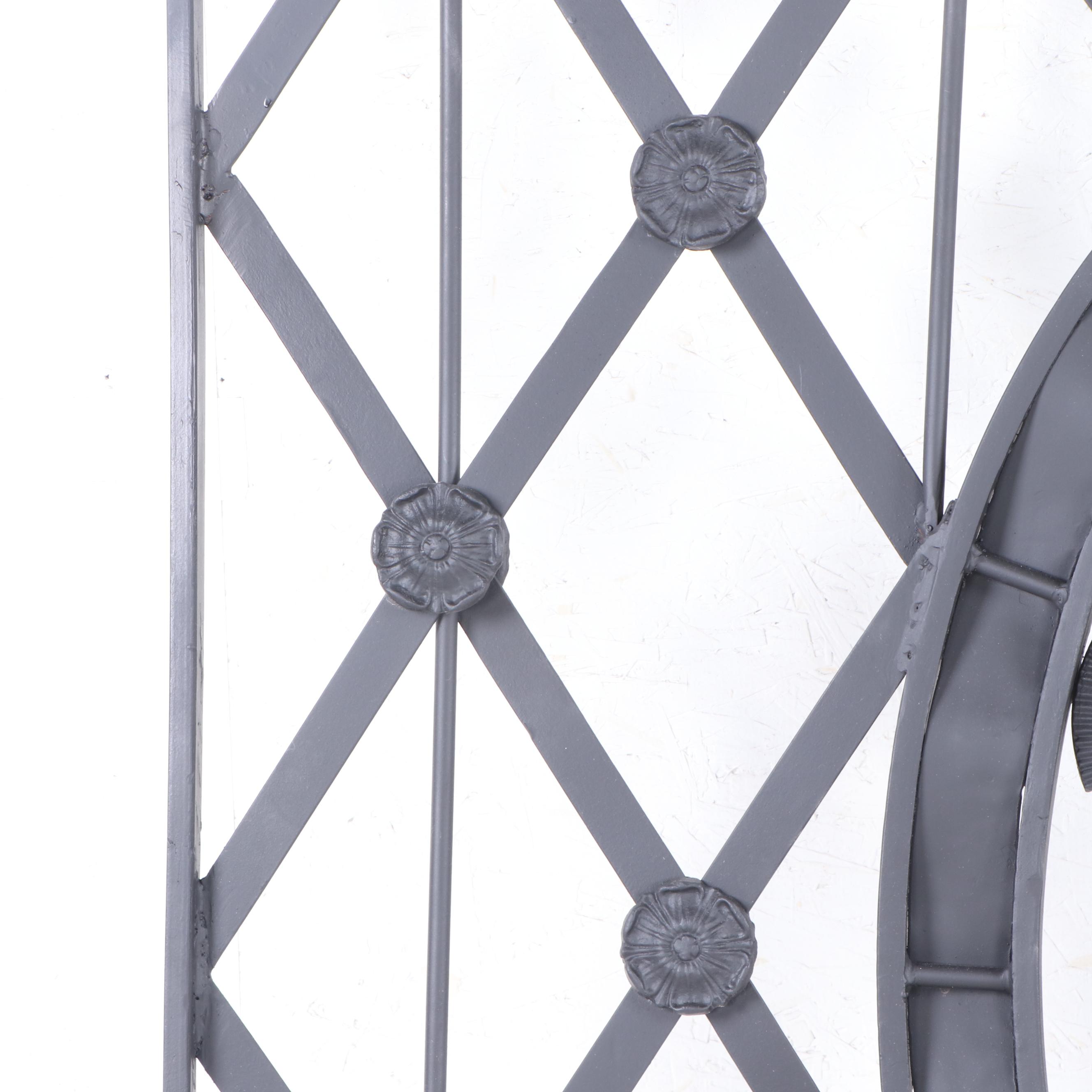 MacKenzieChilds Wrought Iron Gate with Center Floral Medallion EBTH