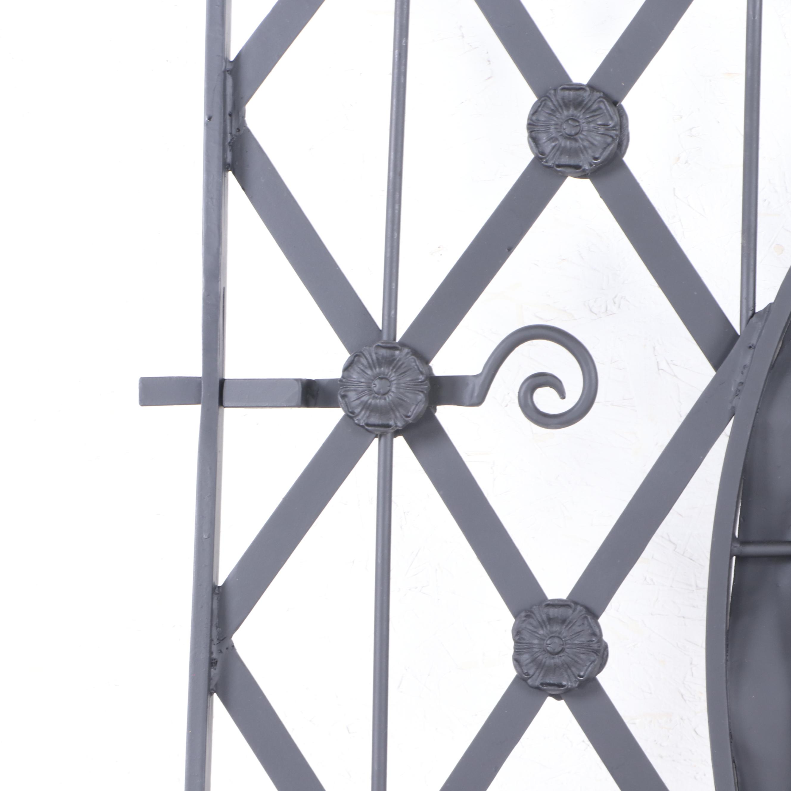 MacKenzieChilds Wrought Iron Gate with Center Floral Medallion EBTH