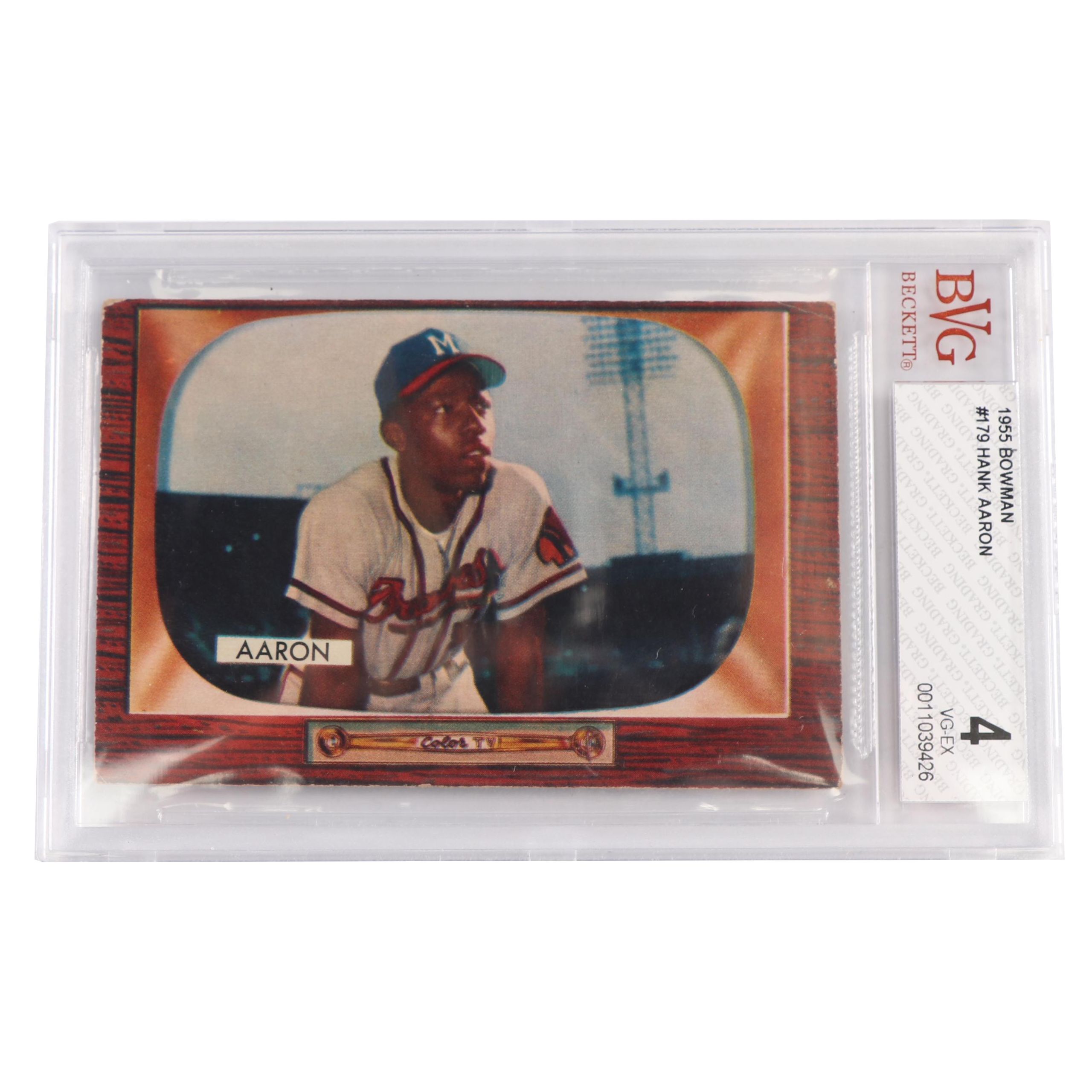 1955 Hank Aaron Bowman 179 Baseball Card BVG Graded EBTH