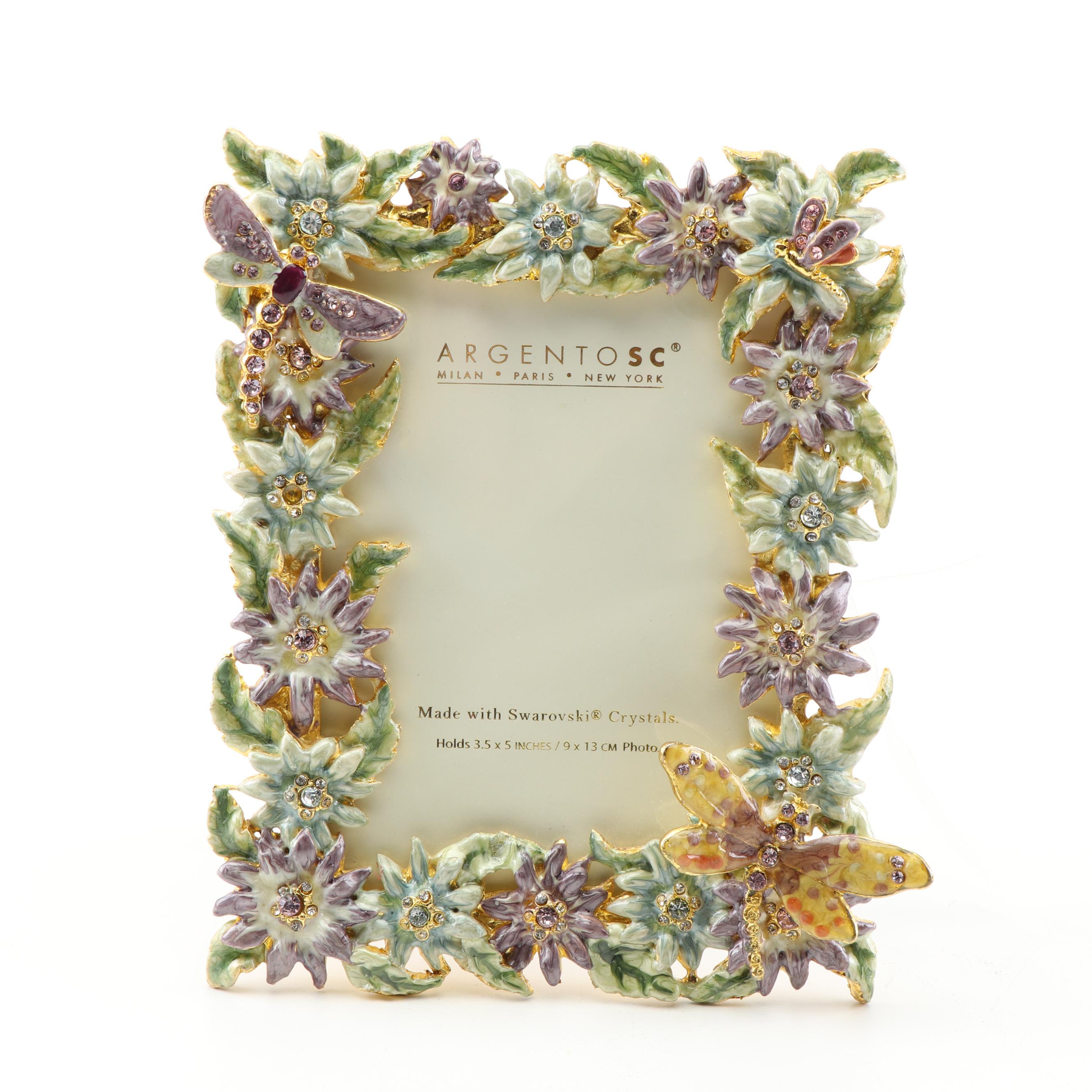 Argento SC Enamel Picture Frames With Swarovski Crystals EBTH