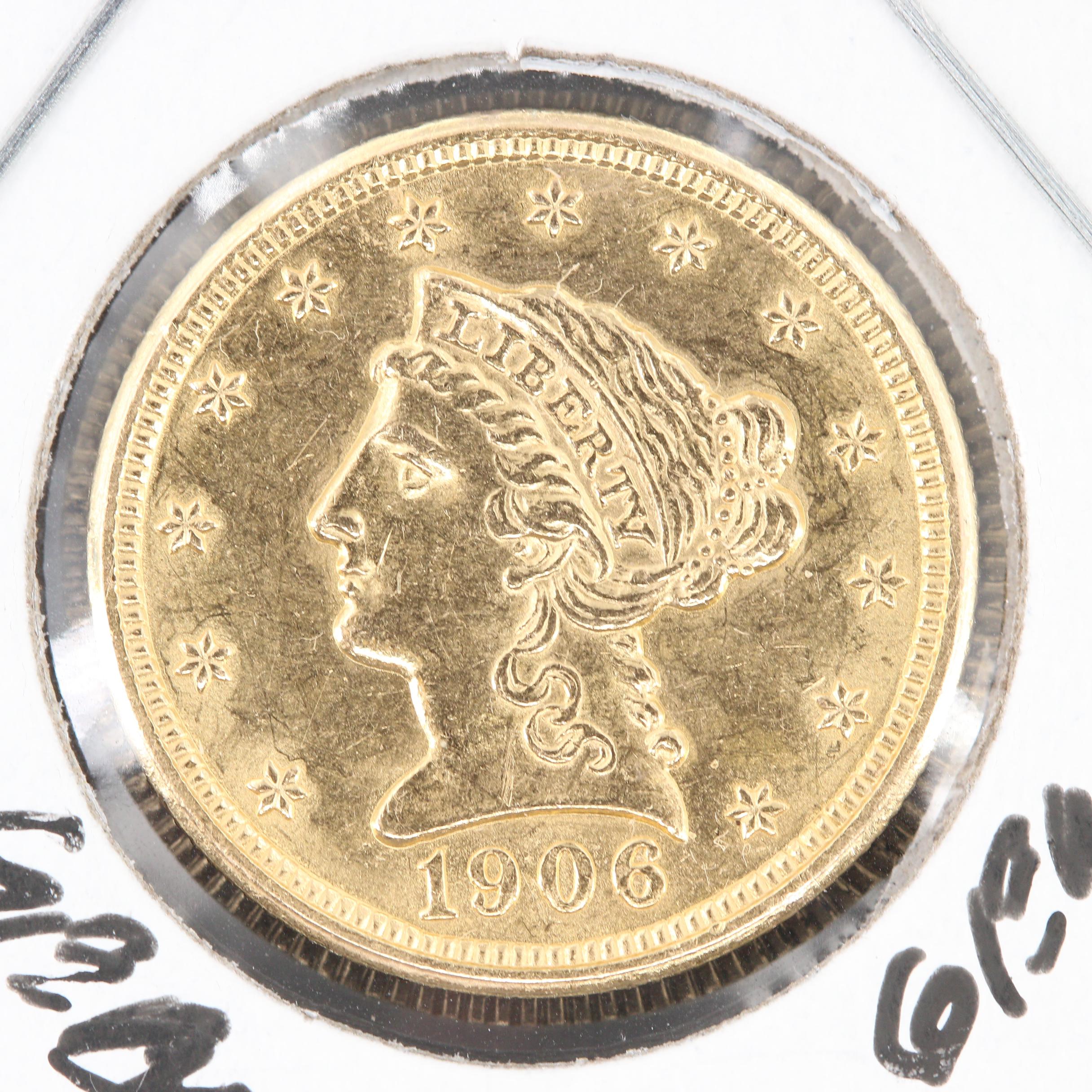 1905 Liberty Head 250 Gold Quarter Eagle Coin Values And