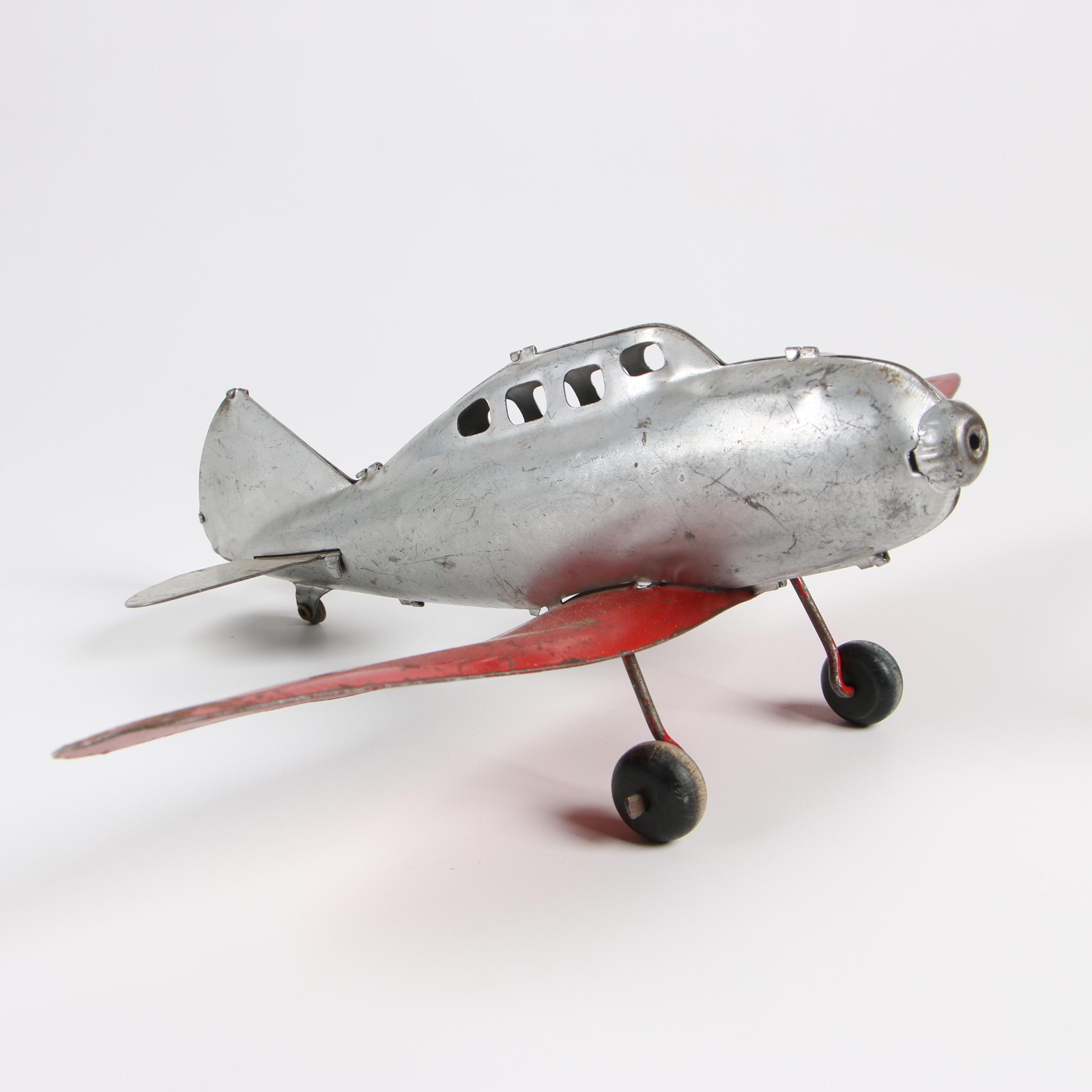 American Pressed Steel Toy Airplane, 1930s EBTH