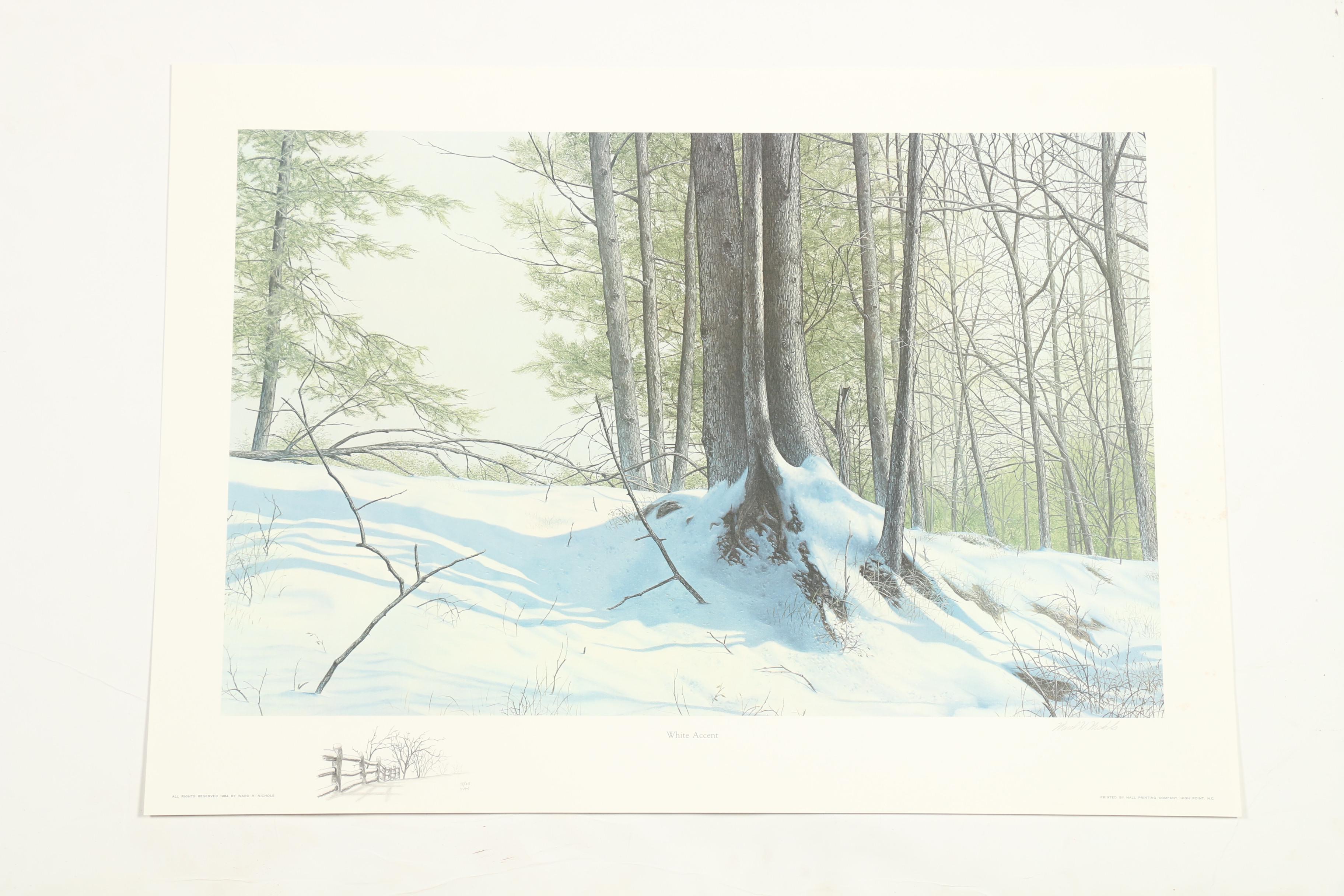Ward Nichols Offset Lithograph Prints of Pastoral Scenes and Landscapes
