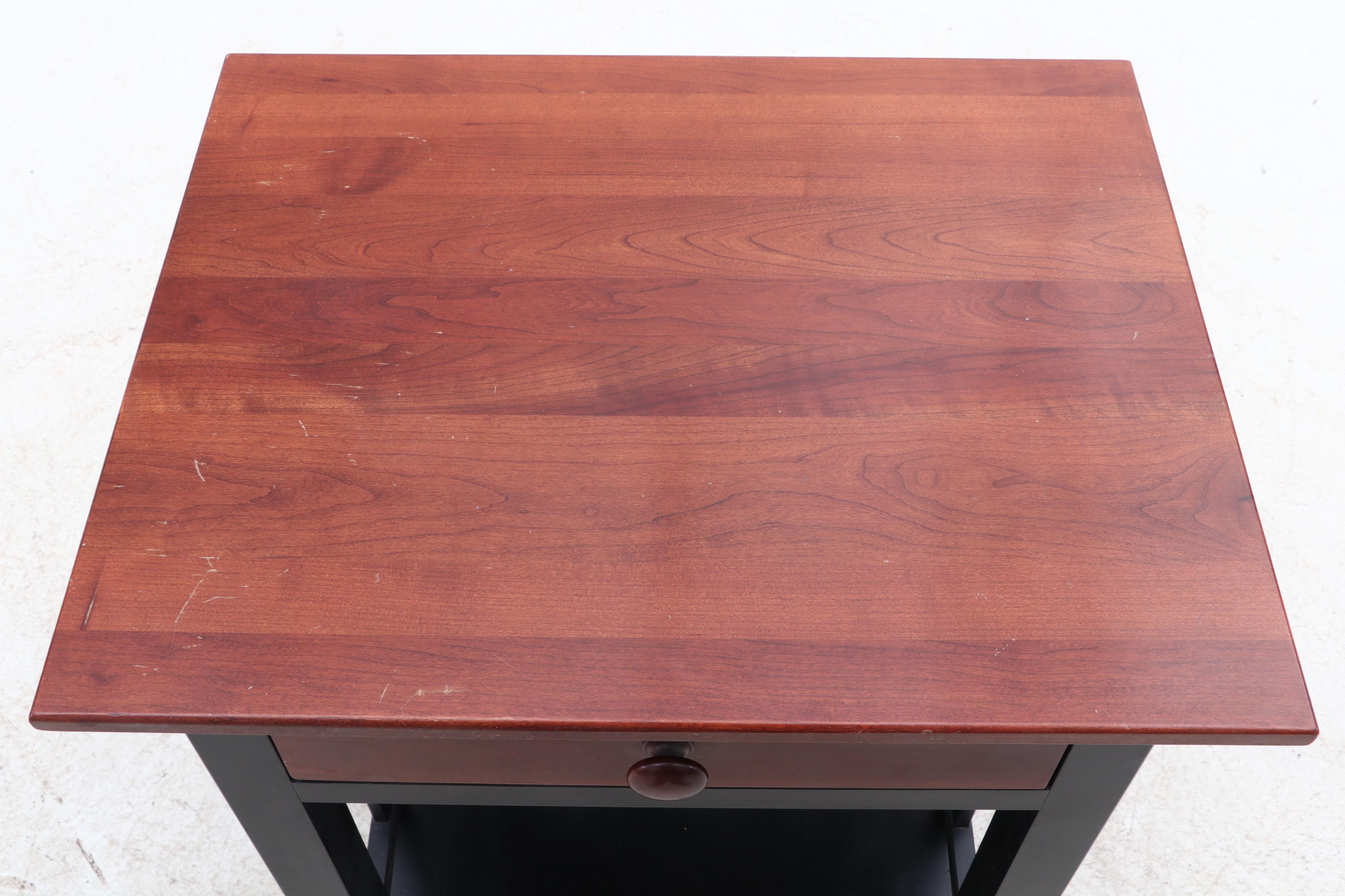 Mission Style Ethan Allen Painted Cherry Accent Table in Green EBTH