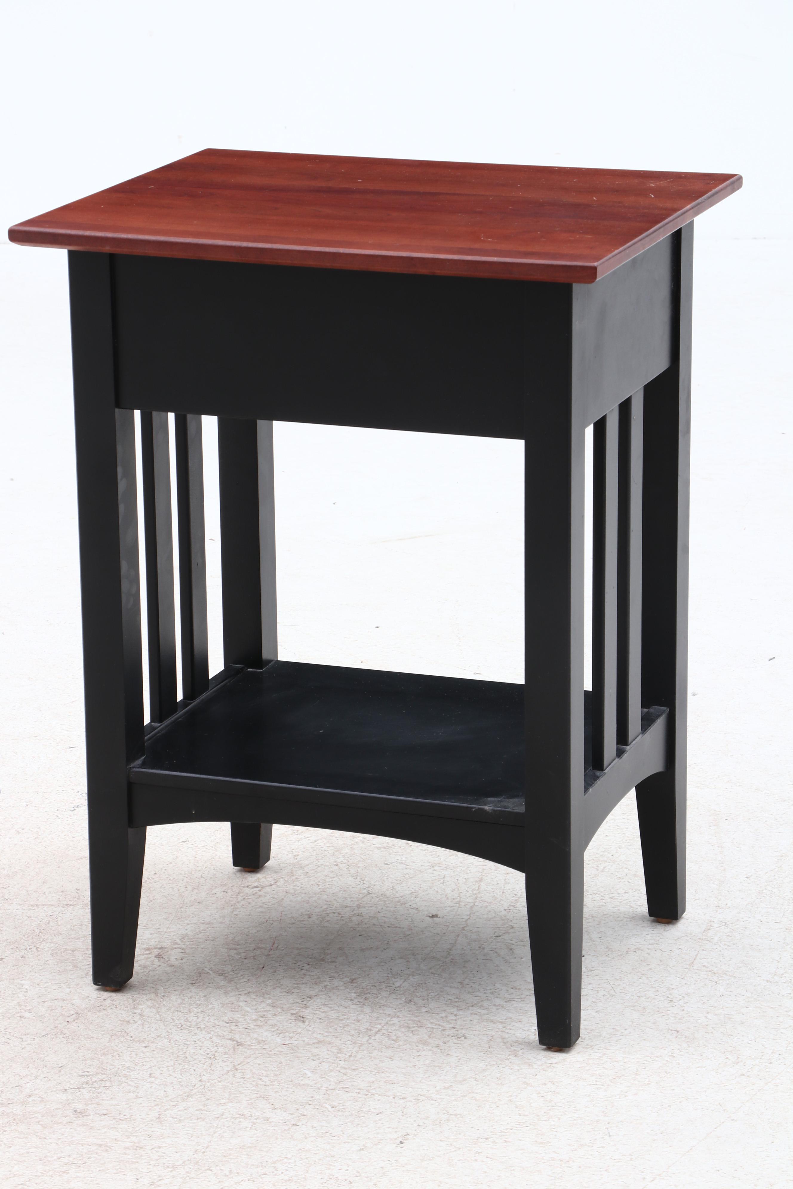 Mission Style Ethan Allen Painted Cherry Accent Table in Green EBTH