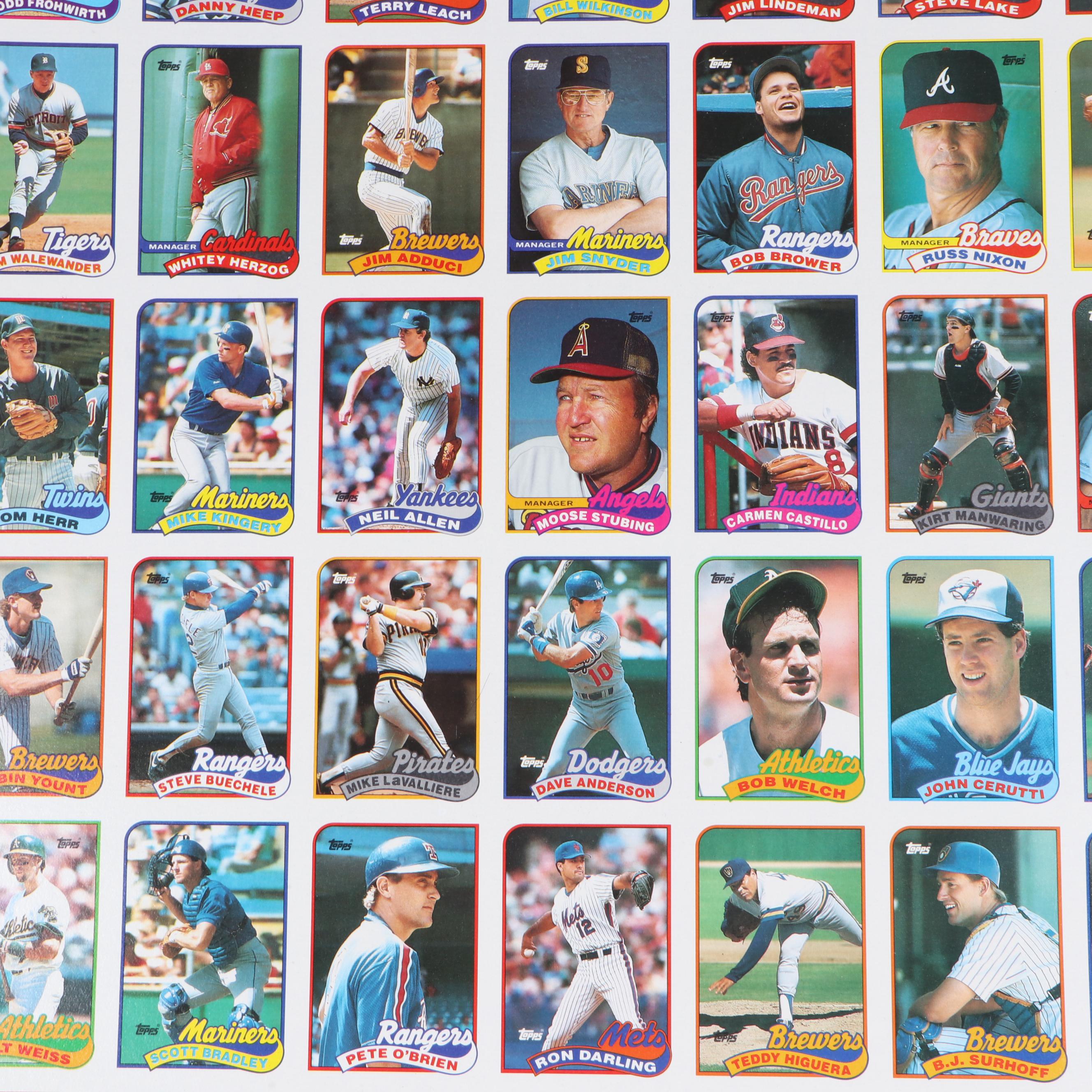 Topps Uncut Baseball Trading Card Sheets, 1989 EBTH