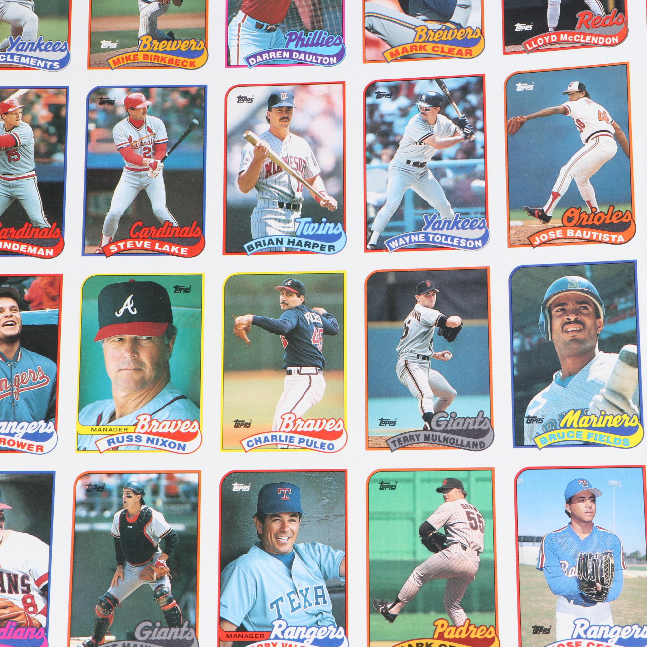 Topps Uncut Baseball Trading Card Sheets, 1989 EBTH