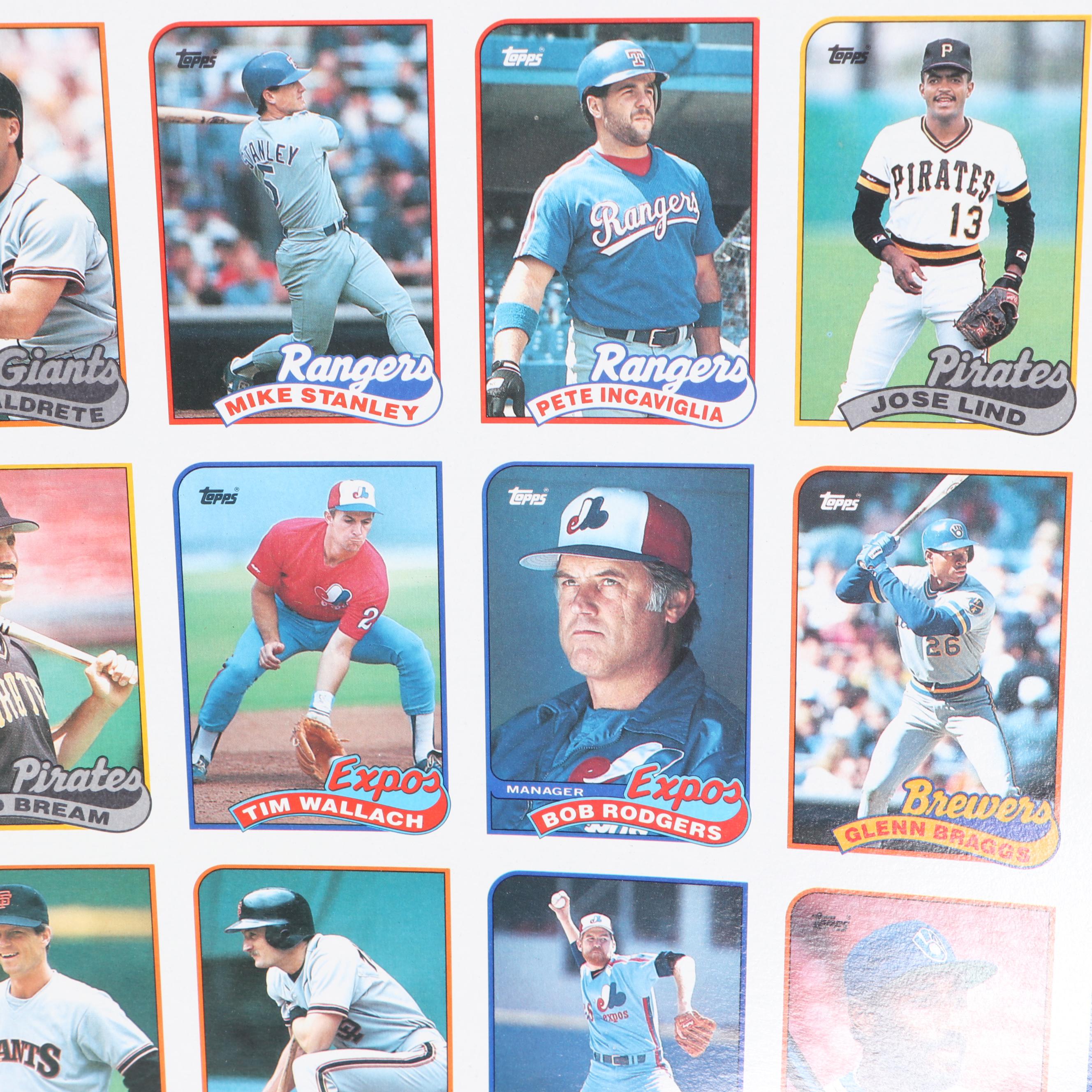 Topps Uncut Baseball Trading Card Sheets, 1989 EBTH