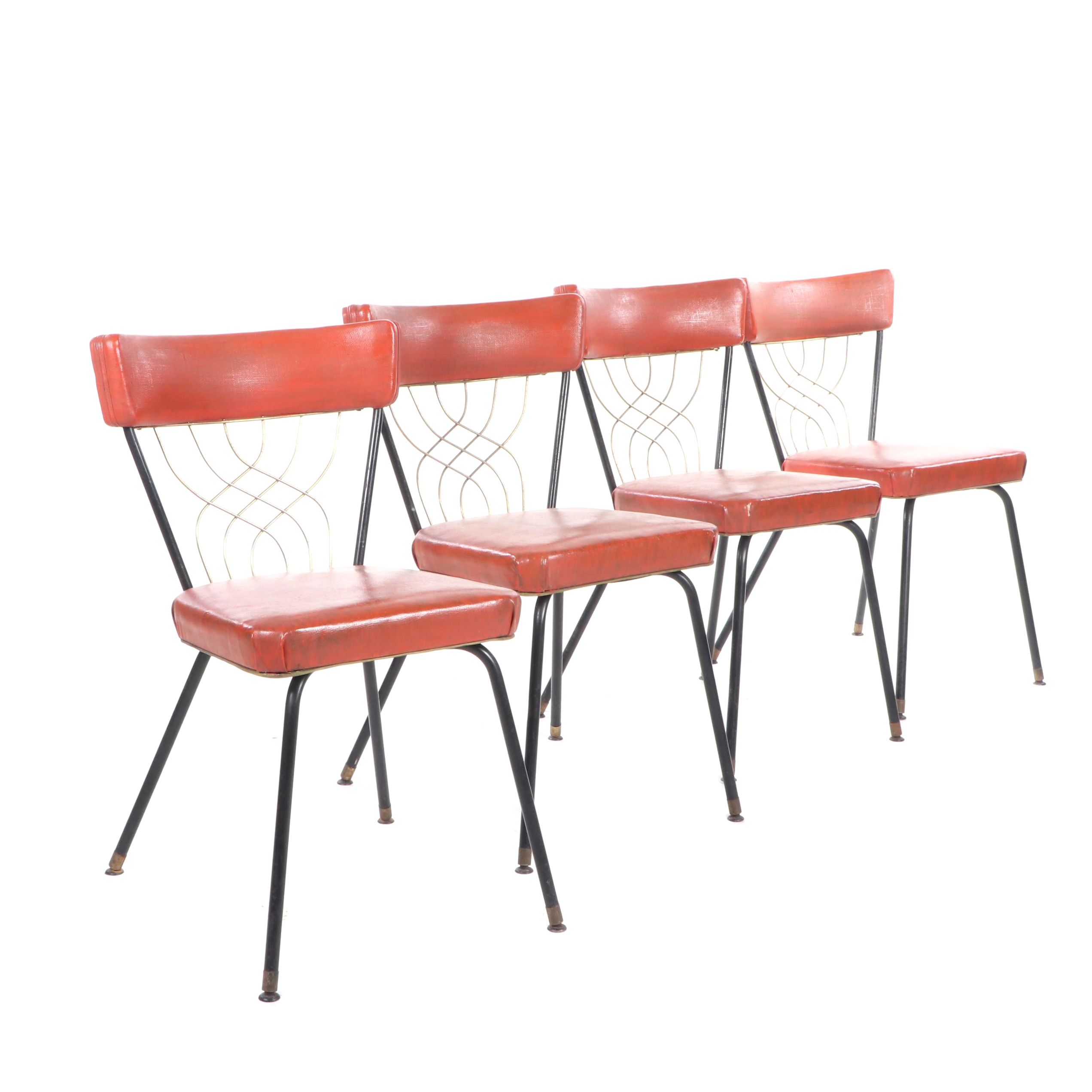 MidCentury Modern Metal and Vinyl Dining Chairs EBTH