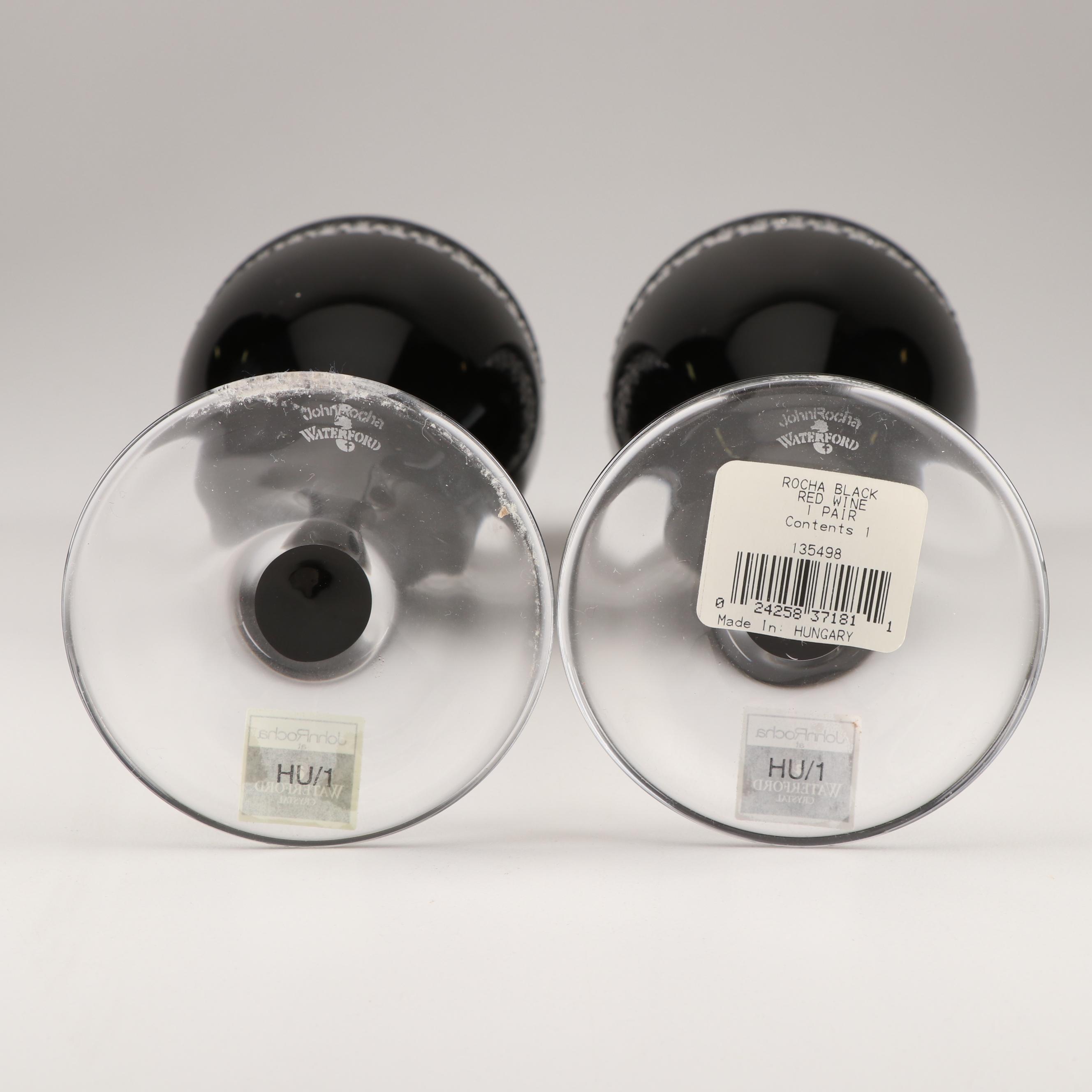 John Rocha at Waterford Crystal "Black Cut" Red Wine Glasses EBTH