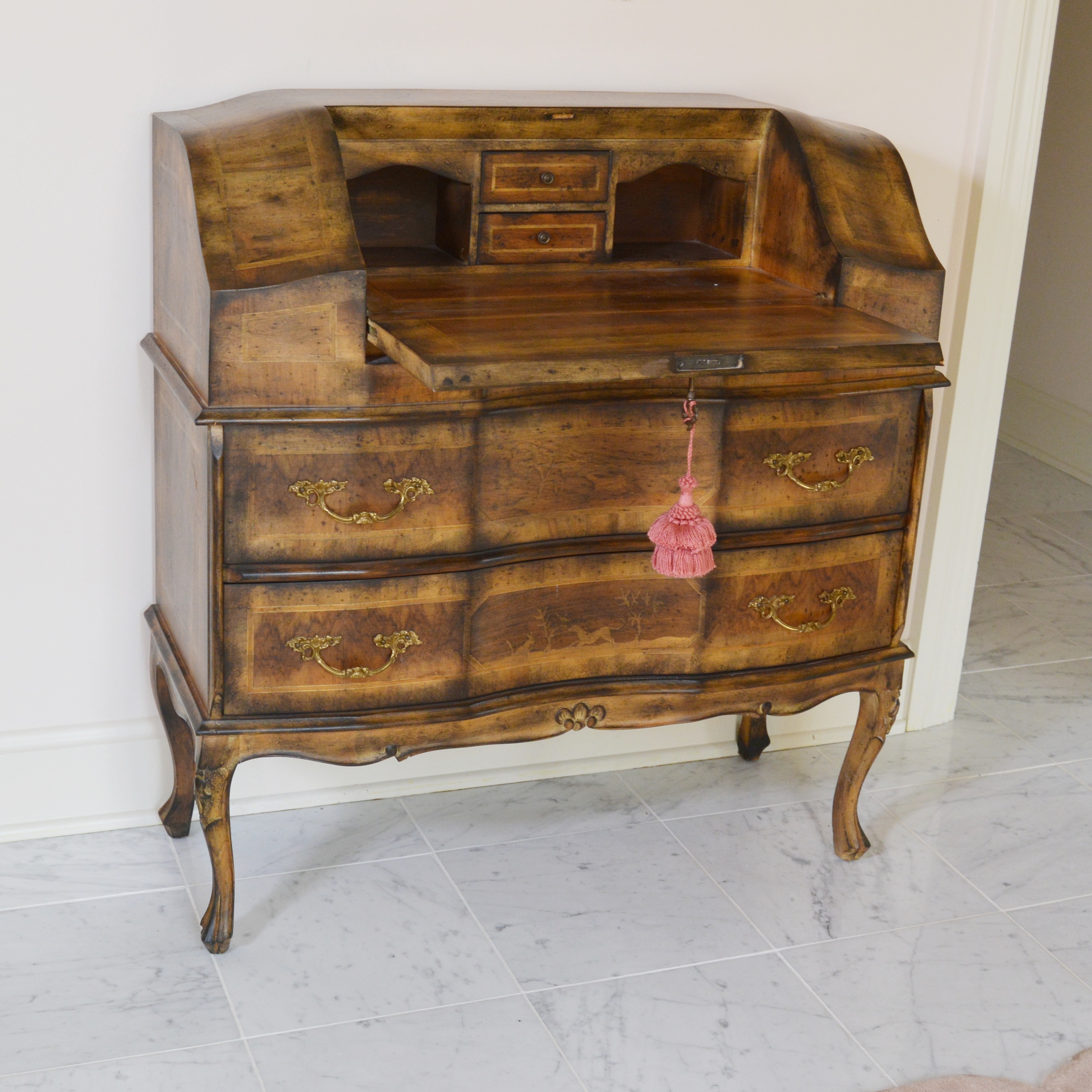 Contemporary Louis XV Style Slant Front Ladies Secretary ...