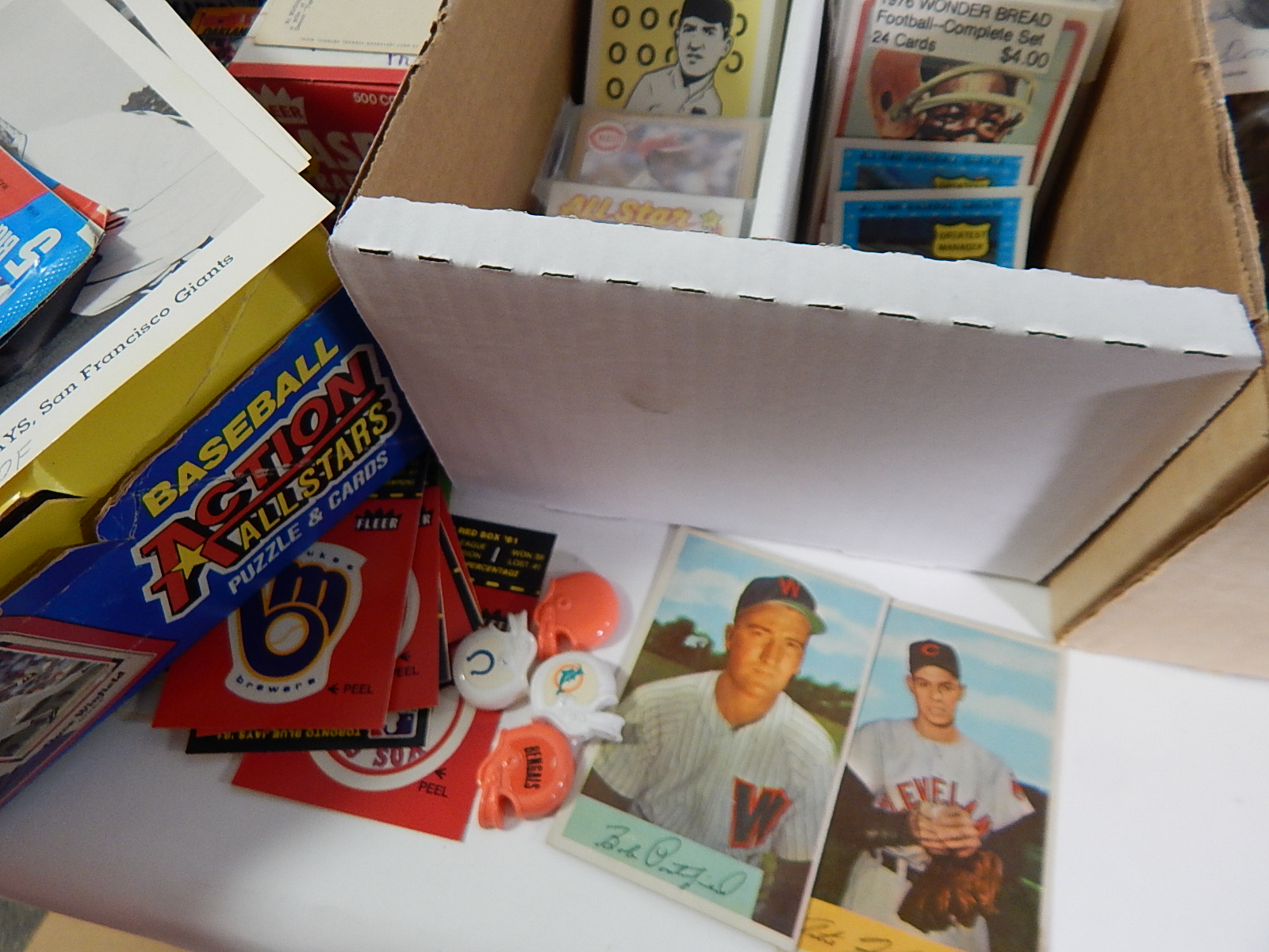 Large Sports Card and Memorabilia Collection with Baseball and Football