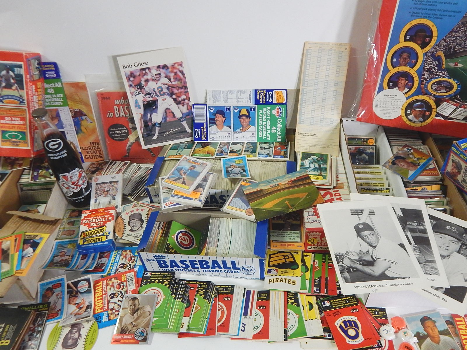 Large Sports Card and Memorabilia Collection with Baseball and Football