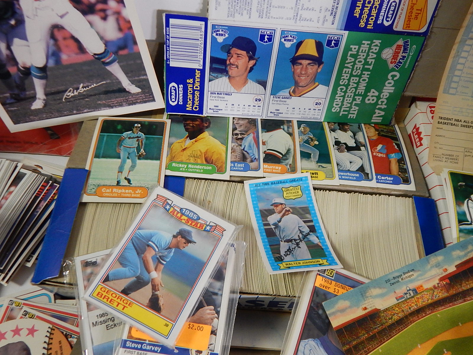 Large Sports Card and Memorabilia Collection with Baseball and Football