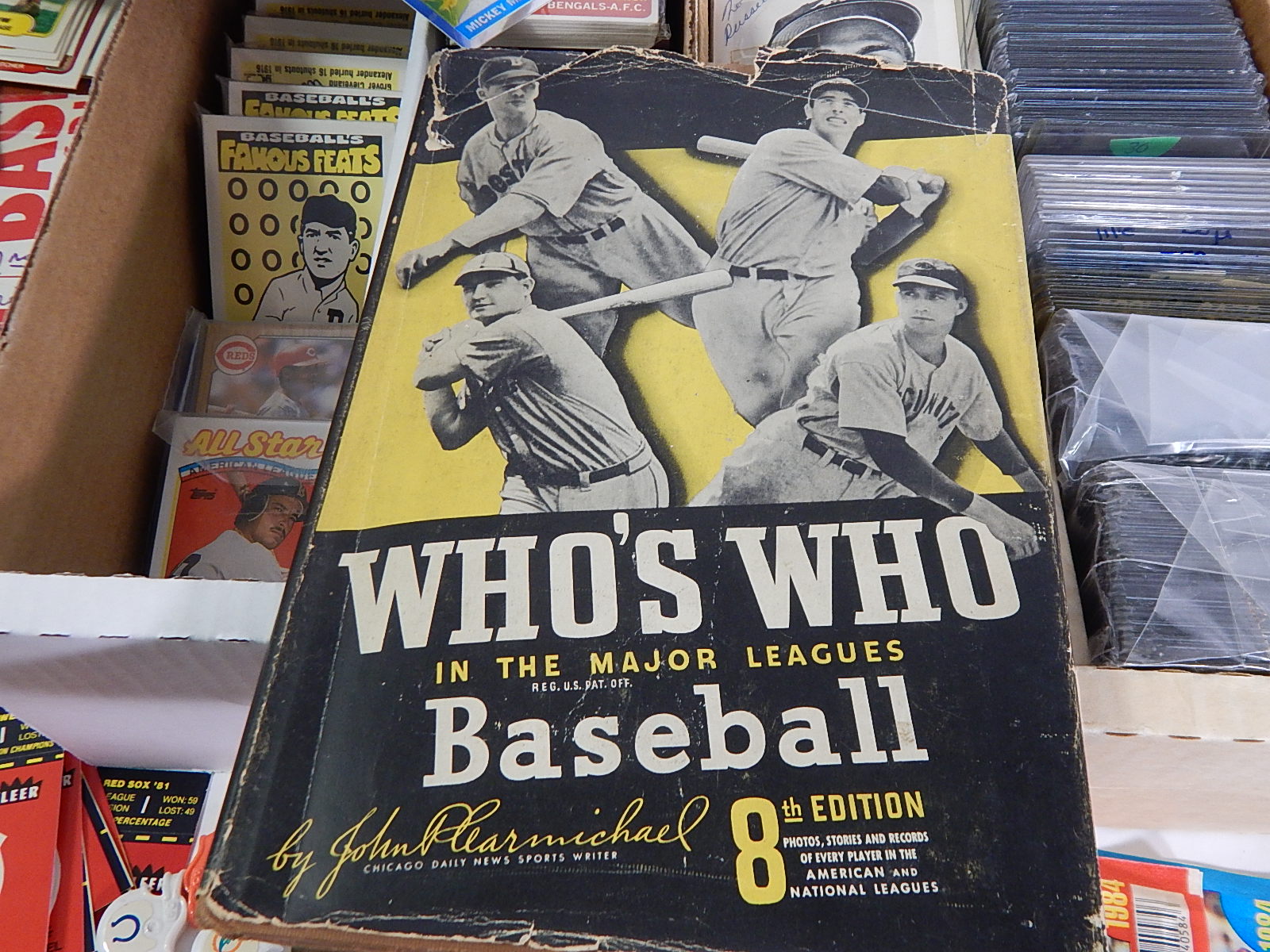 Large Sports Card and Memorabilia Collection with Baseball and Football